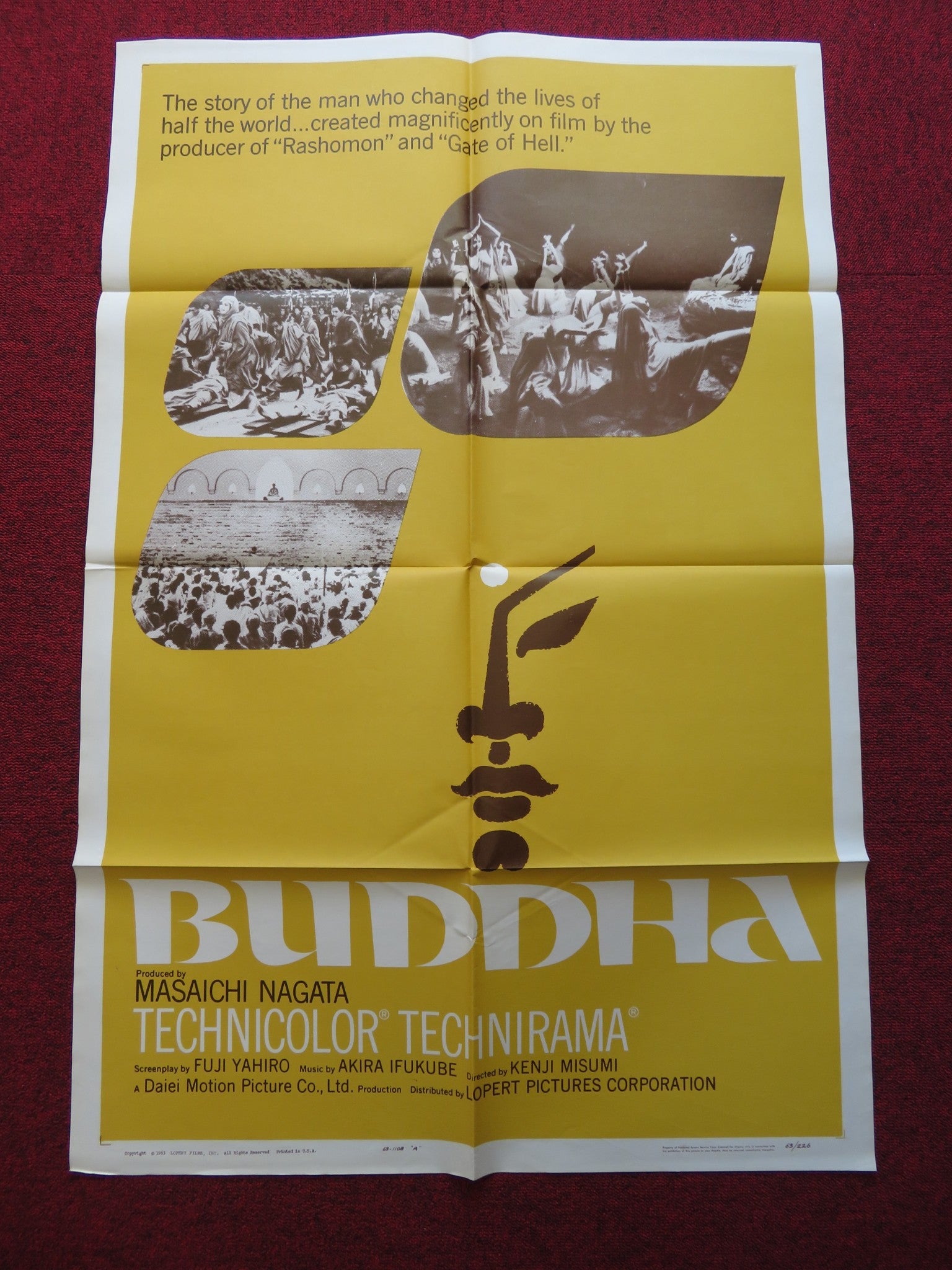 BUDDHA FOLDED US ONE SHEET POSTER KENJI MISUMI 1963 - Rendezvous Cinema