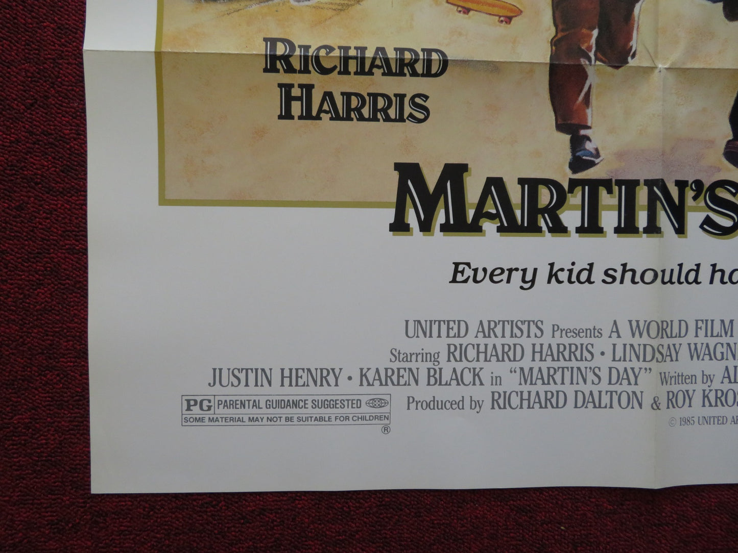 MARTIN'S DAY FOLDED US ONE SHEET POSTER RICHARD HARRIS JUSTIN HENRY 1985 - Rendezvous Cinema
