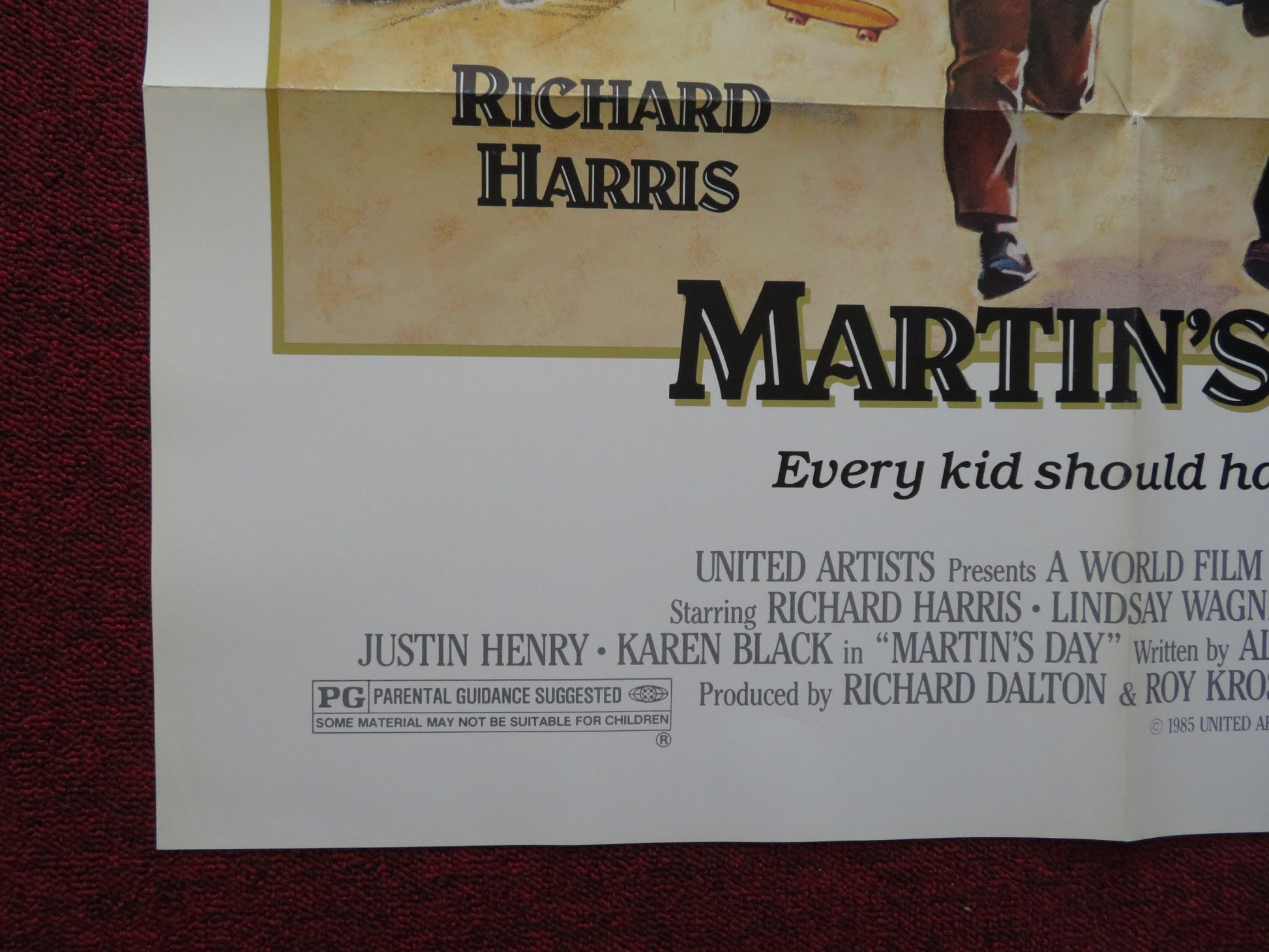 MARTIN'S DAY FOLDED US ONE SHEET POSTER RICHARD HARRIS JUSTIN HENRY 1985 - Rendezvous Cinema