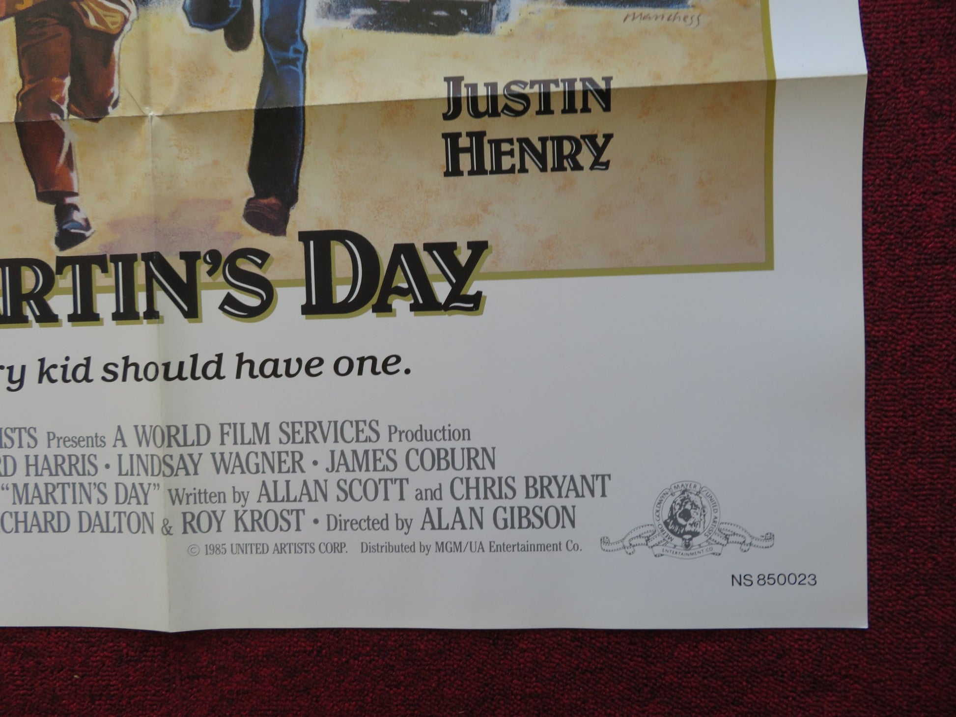 MARTIN'S DAY FOLDED US ONE SHEET POSTER RICHARD HARRIS JUSTIN HENRY 1985 - Rendezvous Cinema