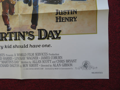 MARTIN'S DAY FOLDED US ONE SHEET POSTER RICHARD HARRIS JUSTIN HENRY 1985 - Rendezvous Cinema