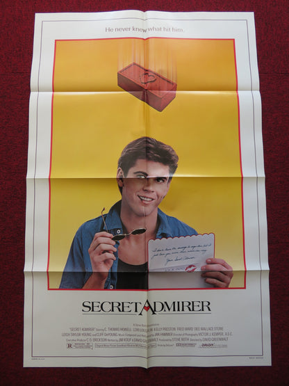 SECRET ADMIRER FOLDED US ONE SHEET POSTER C.THOMAS HOWELL LORI LOUHLIN 1985 - Rendezvous Cinema
