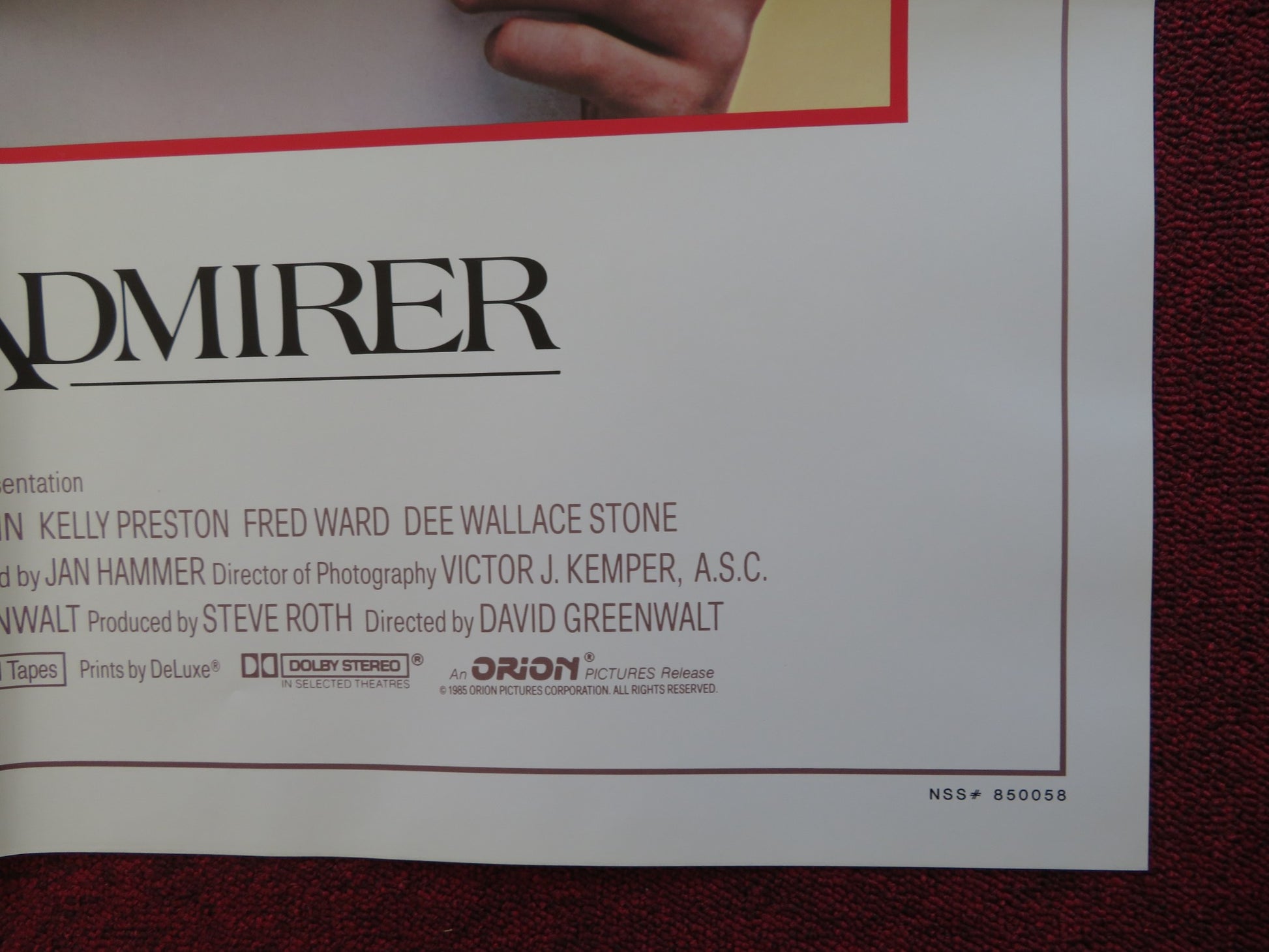 SECRET ADMIRER FOLDED US ONE SHEET POSTER C.THOMAS HOWELL LORI LOUHLIN 1985 - Rendezvous Cinema