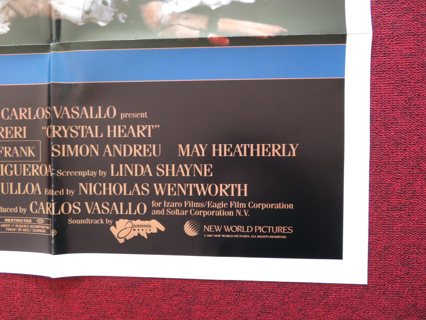 CRYSTAL HEART FOLDED US ONE SHEET POSTER TAWNY KITAEN LEE CURRERI 1987 - Rendezvous Cinema