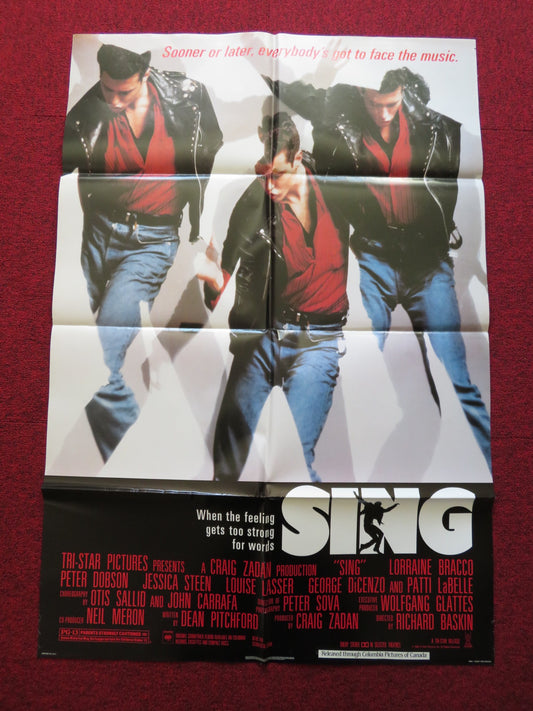 SING FOLDED US ONE SHEET POSTER LORRAINE BRACCO PETER DOBSON 1989 - Rendezvous Cinema