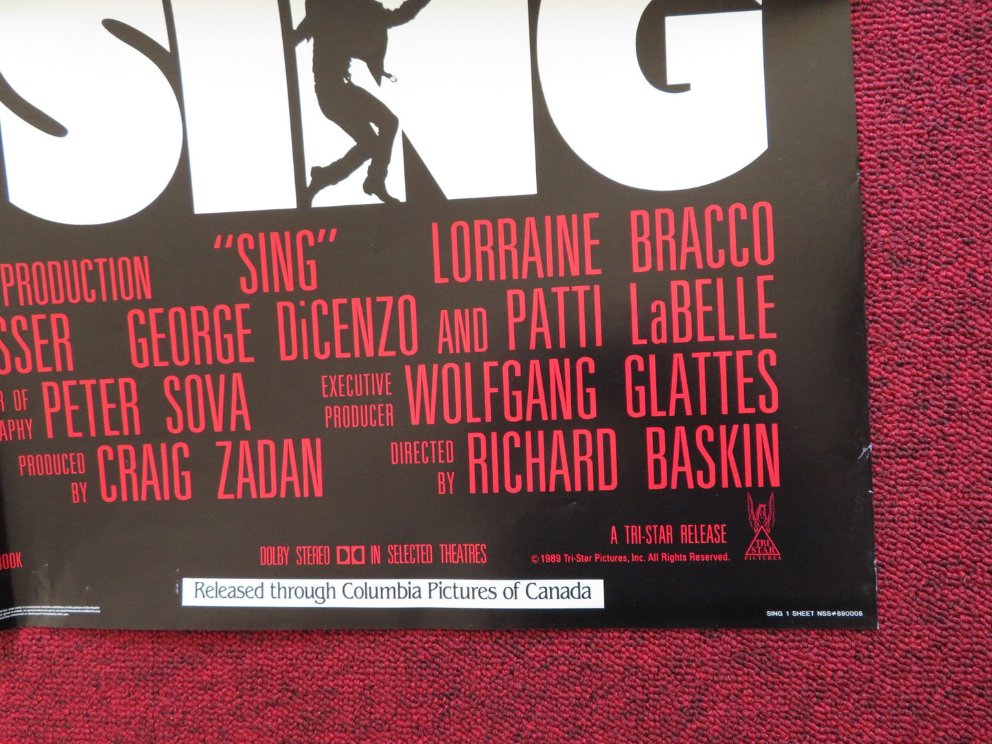SING FOLDED US ONE SHEET POSTER LORRAINE BRACCO PETER DOBSON 1989 - Rendezvous Cinema