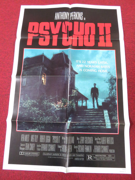 PSYCHO II FOLDED US ONE SHEET POSTER ANTHONY PERKINS VERA MILES 1983