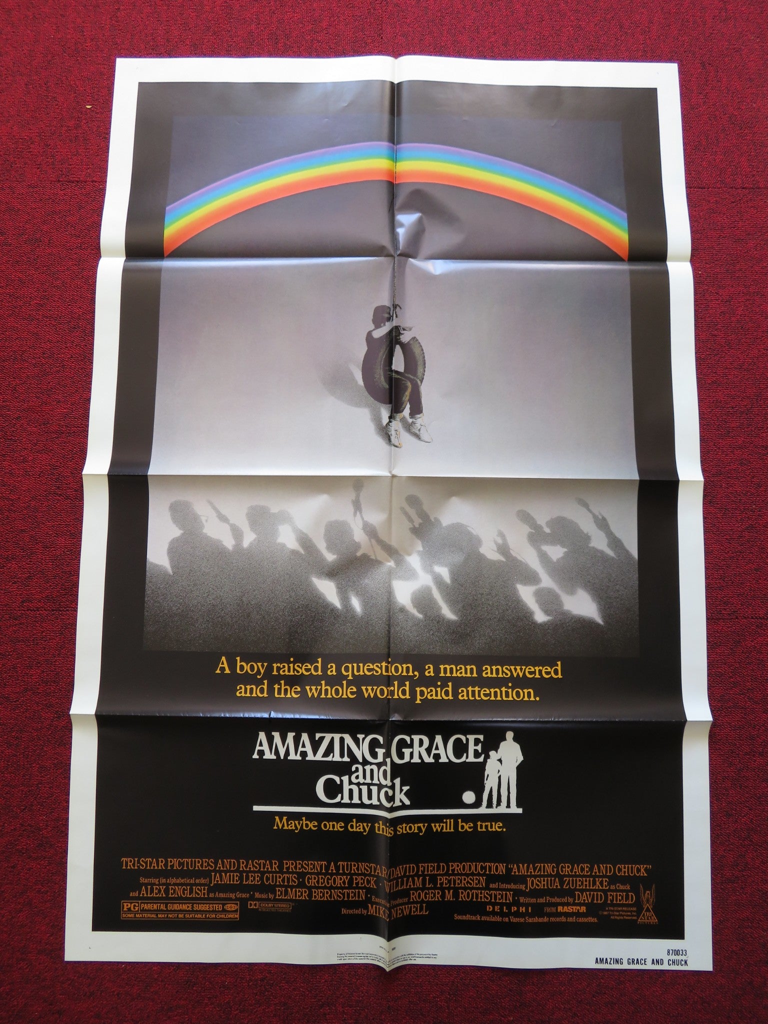 AMAZING GRACE AND CHUCK FOLDED US ONE SHEET POSTER GREGORY PECK J.L. CURTIS 1987 - Rendezvous Cinema