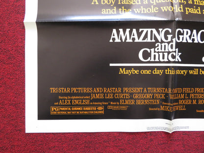 AMAZING GRACE AND CHUCK FOLDED US ONE SHEET POSTER GREGORY PECK J.L. CURTIS 1987 - Rendezvous Cinema