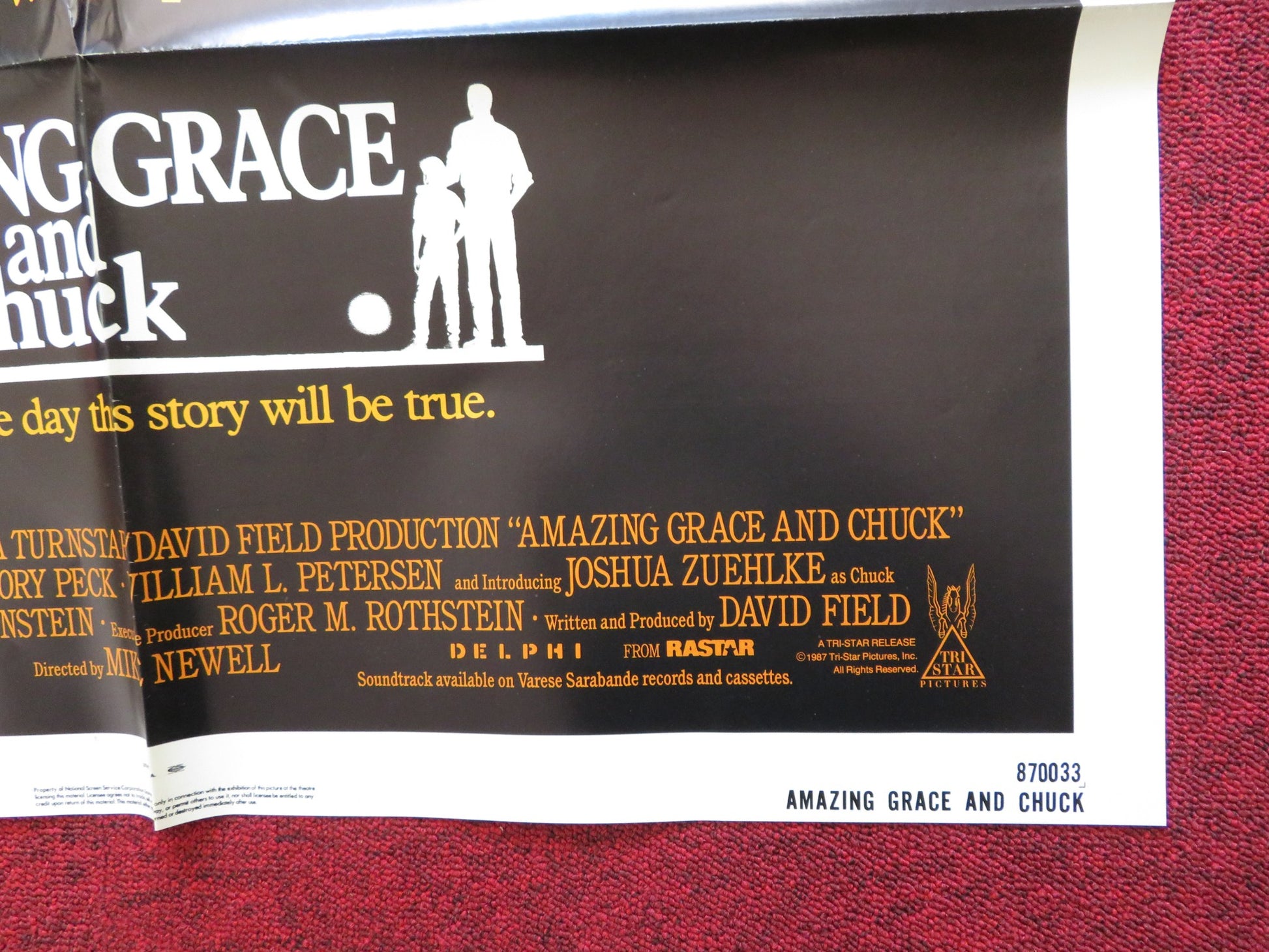 AMAZING GRACE AND CHUCK FOLDED US ONE SHEET POSTER GREGORY PECK J.L. CURTIS 1987 - Rendezvous Cinema