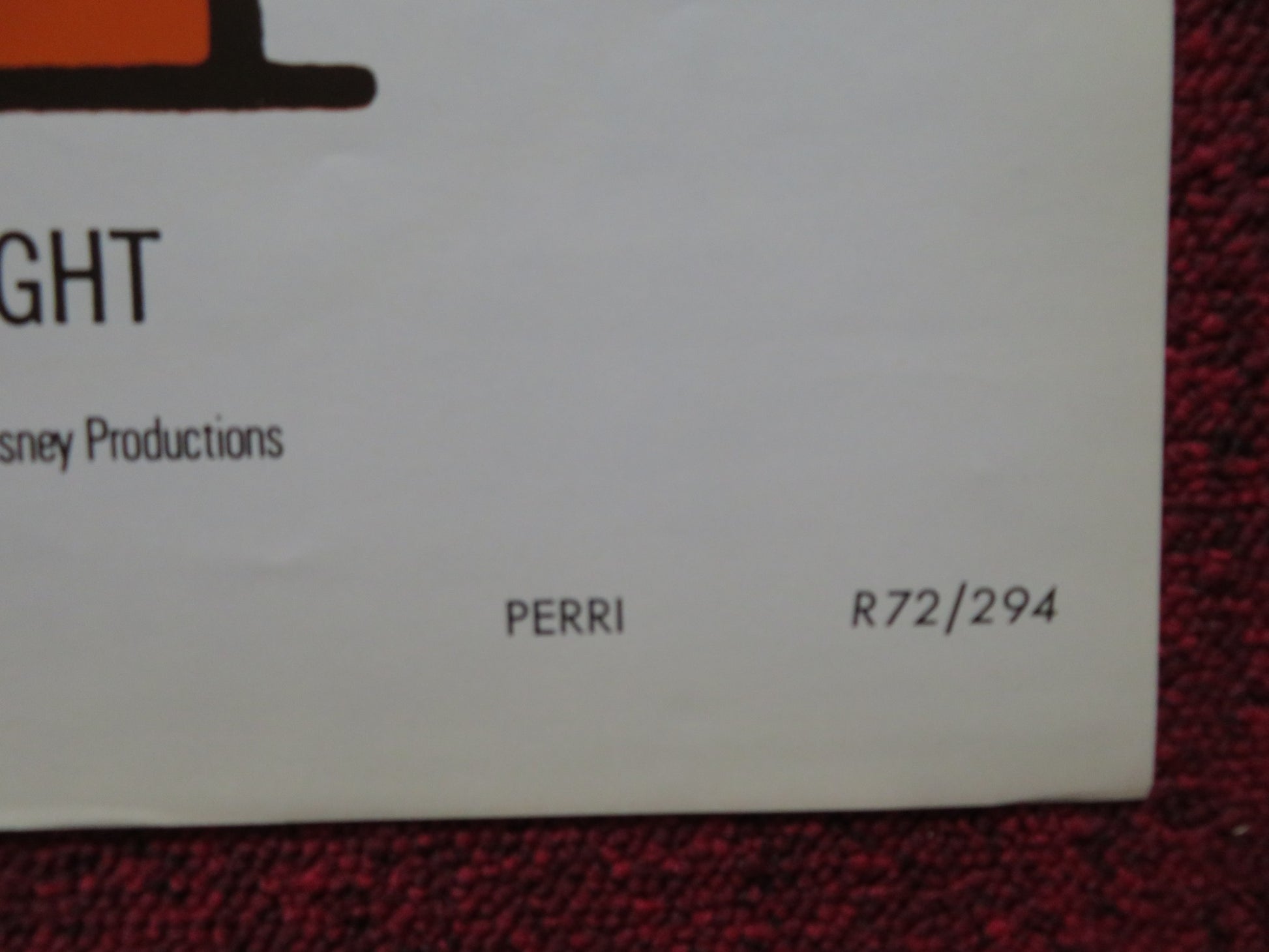 PERRI FOLDED US ONE SHEET POSTER DISNEY WINSTON HIBLER 1972 - Rendezvous Cinema
