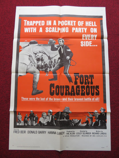 FORT CORAGEOUS FOLDED US ONE SHEET POSTER FRED BEIR DONALD BARRY 1965 - Rendezvous Cinema