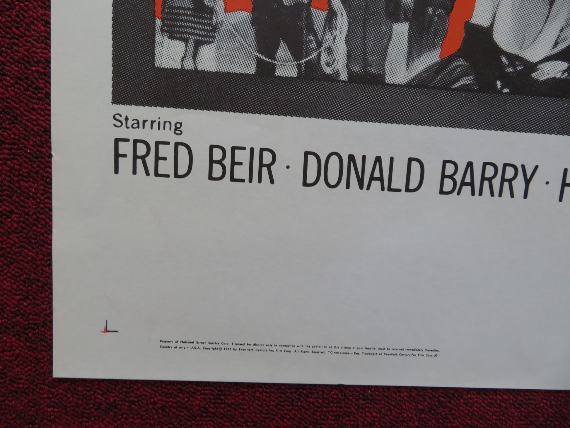 FORT CORAGEOUS FOLDED US ONE SHEET POSTER FRED BEIR DONALD BARRY 1965 - Rendezvous Cinema