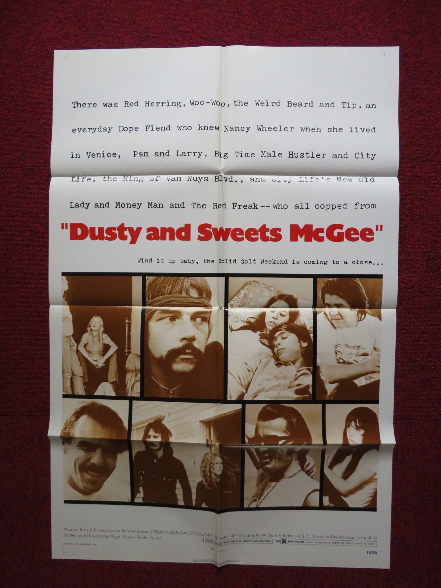 DUST AND SWEETS MCGEE FOLDED US ONE SHEET POSTER CLIFTON TIP FREDELL 1971 - Rendezvous Cinema