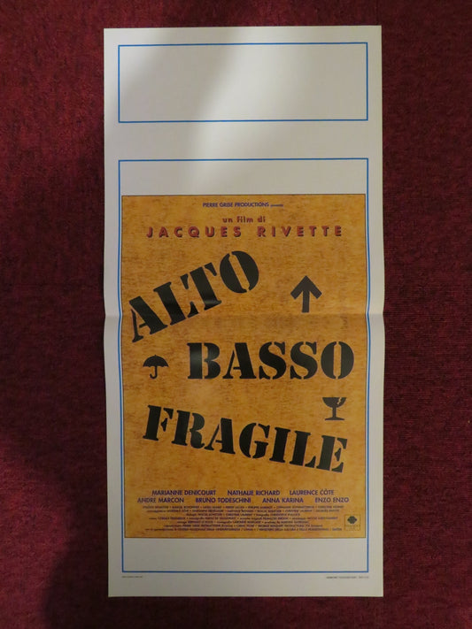 ALTO BASSO FRAGILE ITALIAN LOCANDINA POSTER MARIANNE DENICOURT N. RICHARD 1995 - Rendezvous Cinema