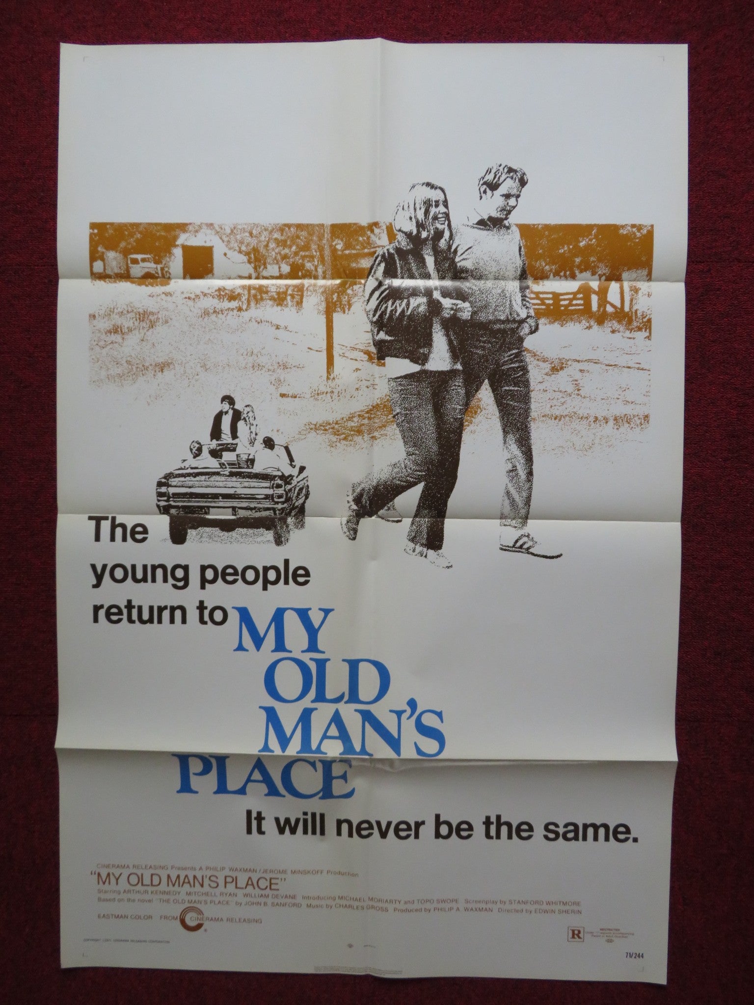 MY OLD MAN'S PLACE FOLDED US ONE SHEET POSTER ARTHUR KENNEDY MITCHELL RYAN 1971 - Rendezvous Cinema