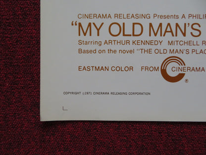 MY OLD MAN'S PLACE FOLDED US ONE SHEET POSTER ARTHUR KENNEDY MITCHELL RYAN 1971 - Rendezvous Cinema