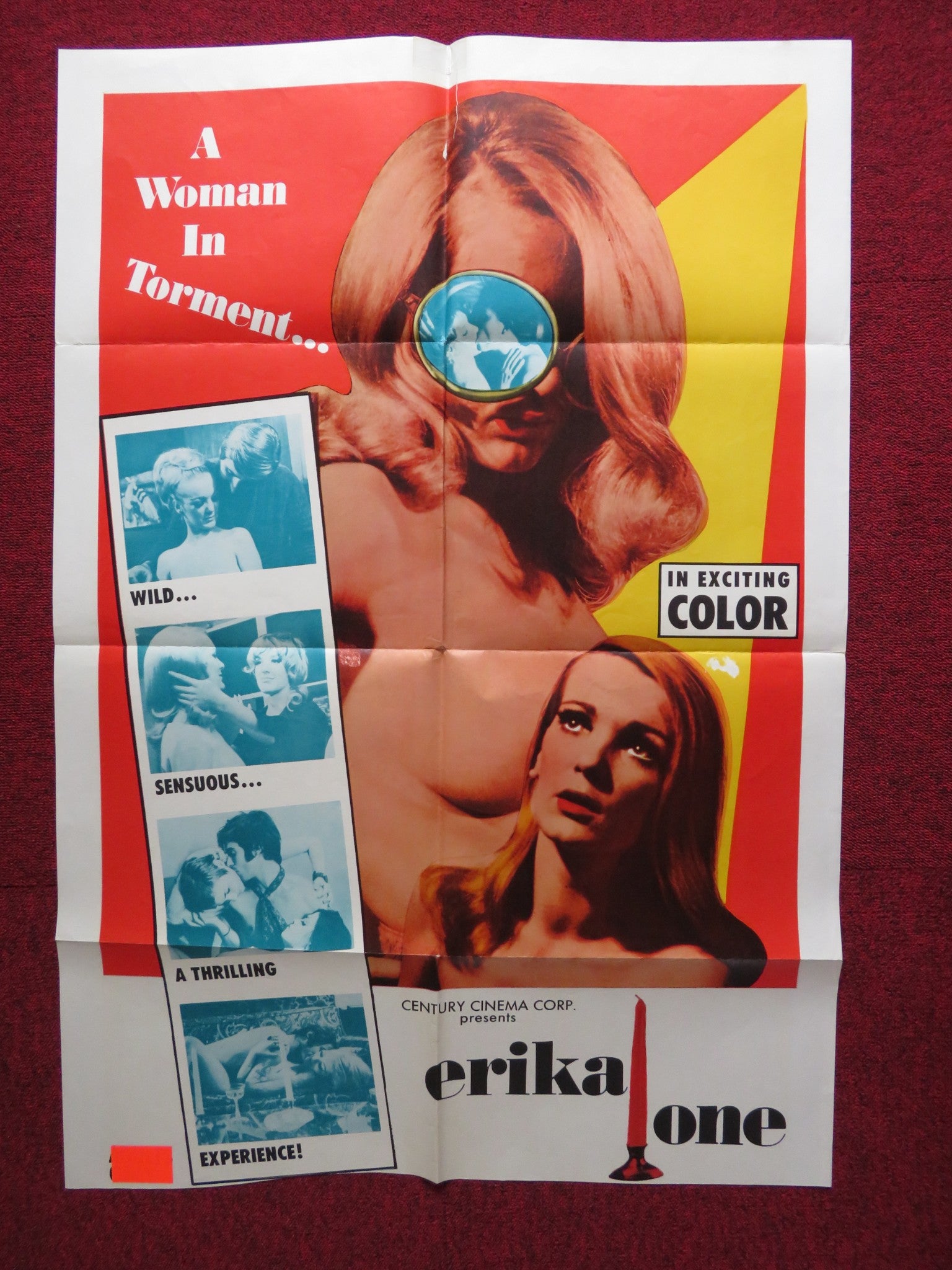 ERIKA ONE FOLDED US ONE SHEET POSTER INGA LARSEN 1969 - Rendezvous Cinema