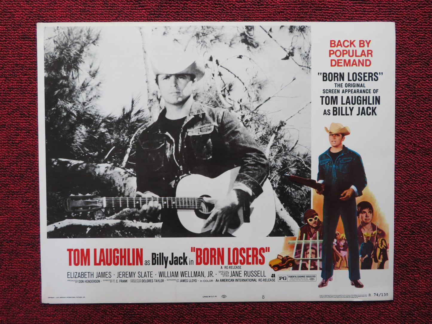 BORN LOSERS - 8 US LOBBY CARD TOM LAUGHLIN ELIZABETH JAMES 1967