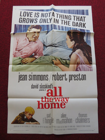 ALL THE WAY HOME FOLDED US ONE SHEET POSTER JEAN SIMMONS ROBERT PRESTON 1963 - Rendezvous Cinema