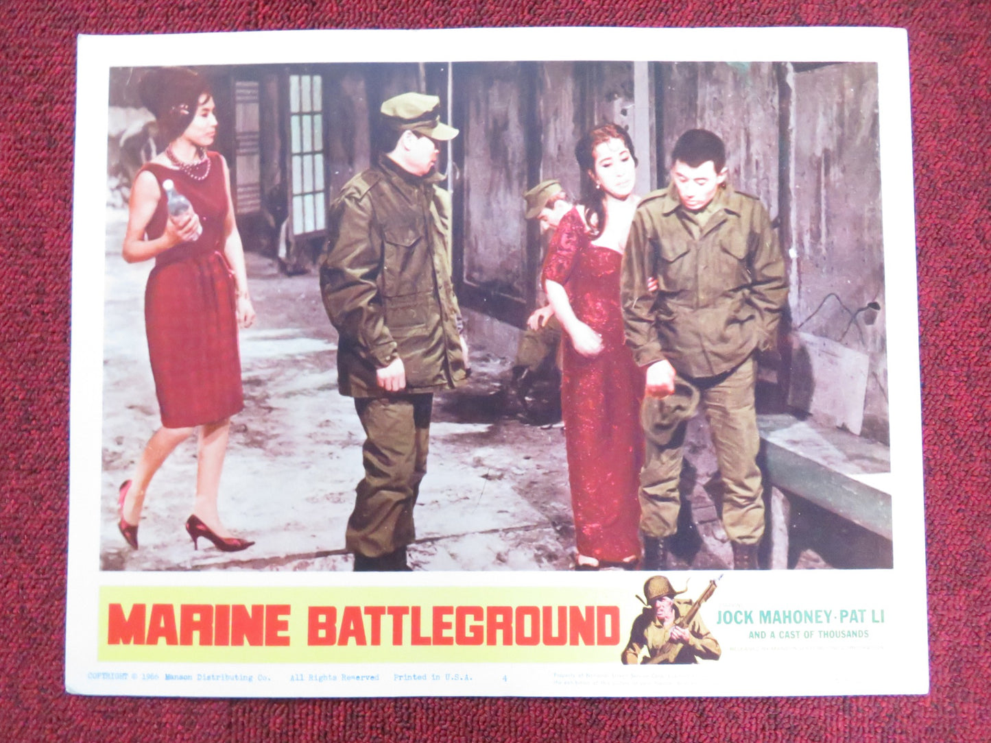 MARINE BATTLEGROUND US LOBBY CARD FULL SET JOCK MAHONEY PAT LI 1966