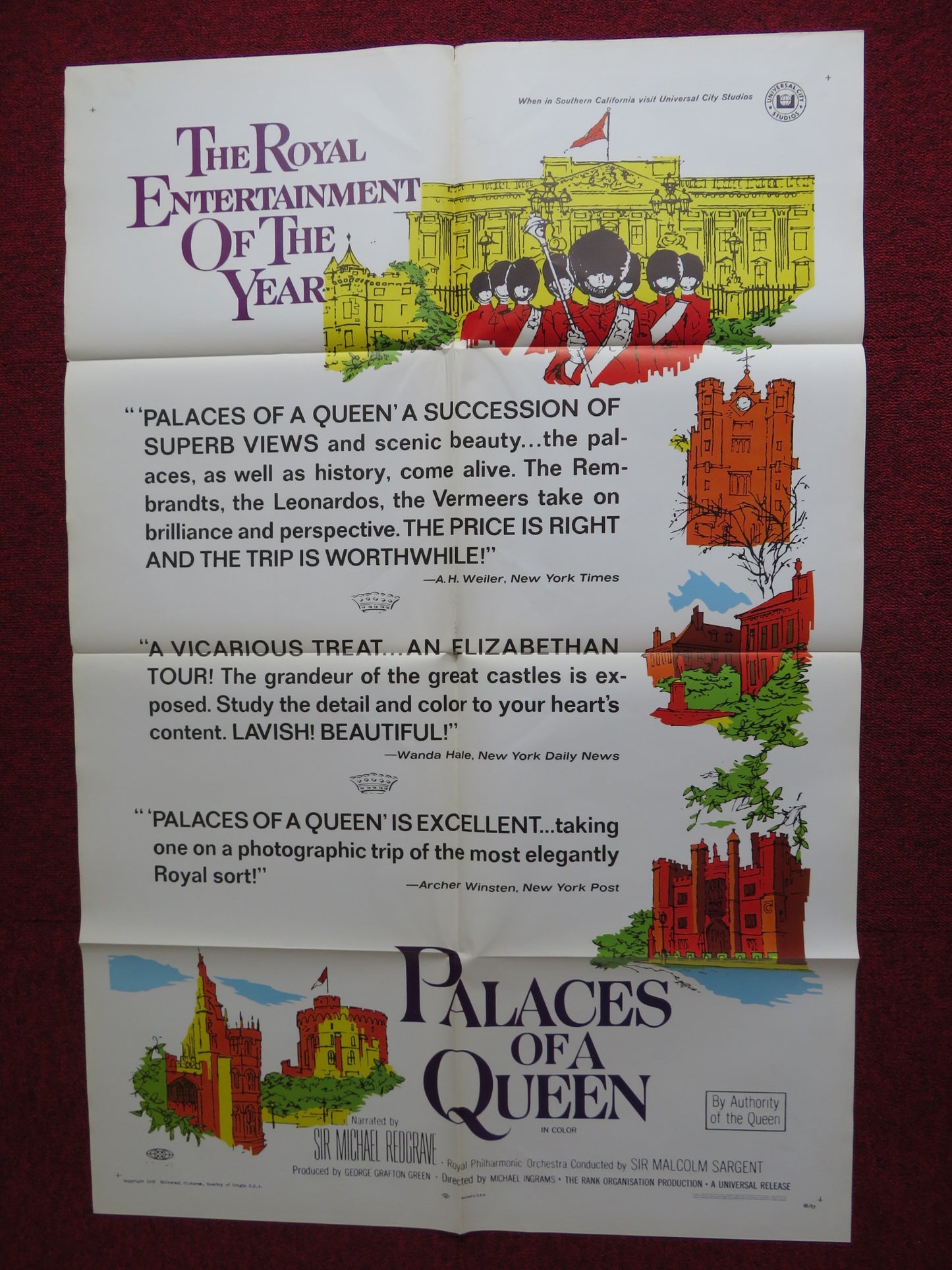 PALACES OF A QUEEN FOLDED US ONE SHEET POSTER MICHAEL REDGRAVE 1968 - Rendezvous Cinema