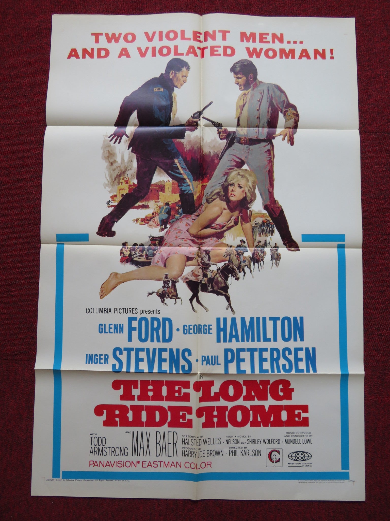 THE LONG RIDE HOME FOLDED US ONE SHEET POSTER GLEN FORD GEORGE HAMILTON 1967 - Rendezvous Cinema