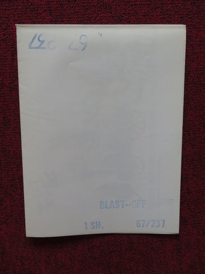 BLAST-OFF FOLDED US ONE SHEET POSTER BURL IVES JIMMY CLITHEROE 1967 - Rendezvous Cinema