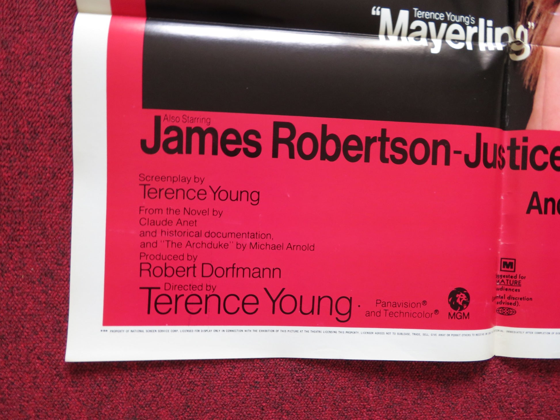 MAYERLING FOLDED US ONE SHEET POSTER OMAR SHARIF CATHERINE DENEUVE 1969 - Rendezvous Cinema