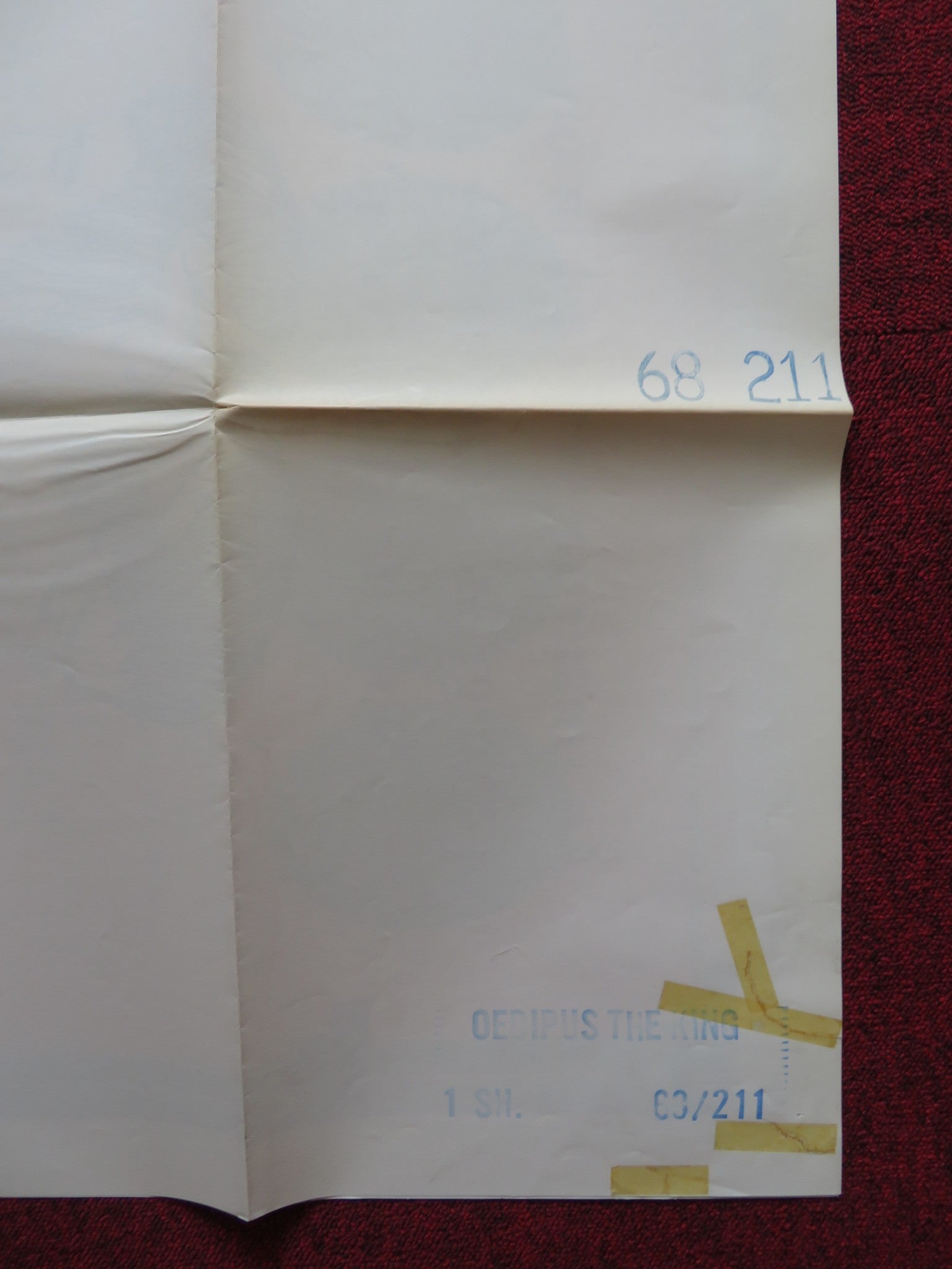 OEDIPUS THE KING FOLDED US ONE SHEET POSTER CHRISTOPHER PLUMMER L. PALMER 1968 - Rendezvous Cinema