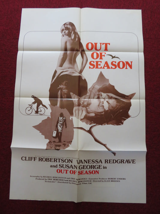 OUT OF SEASON FOLDED US ONE SHEET POSTER CLIFF ROBERTSON VANESSA REDGRAVE 1975 - Rendezvous Cinema