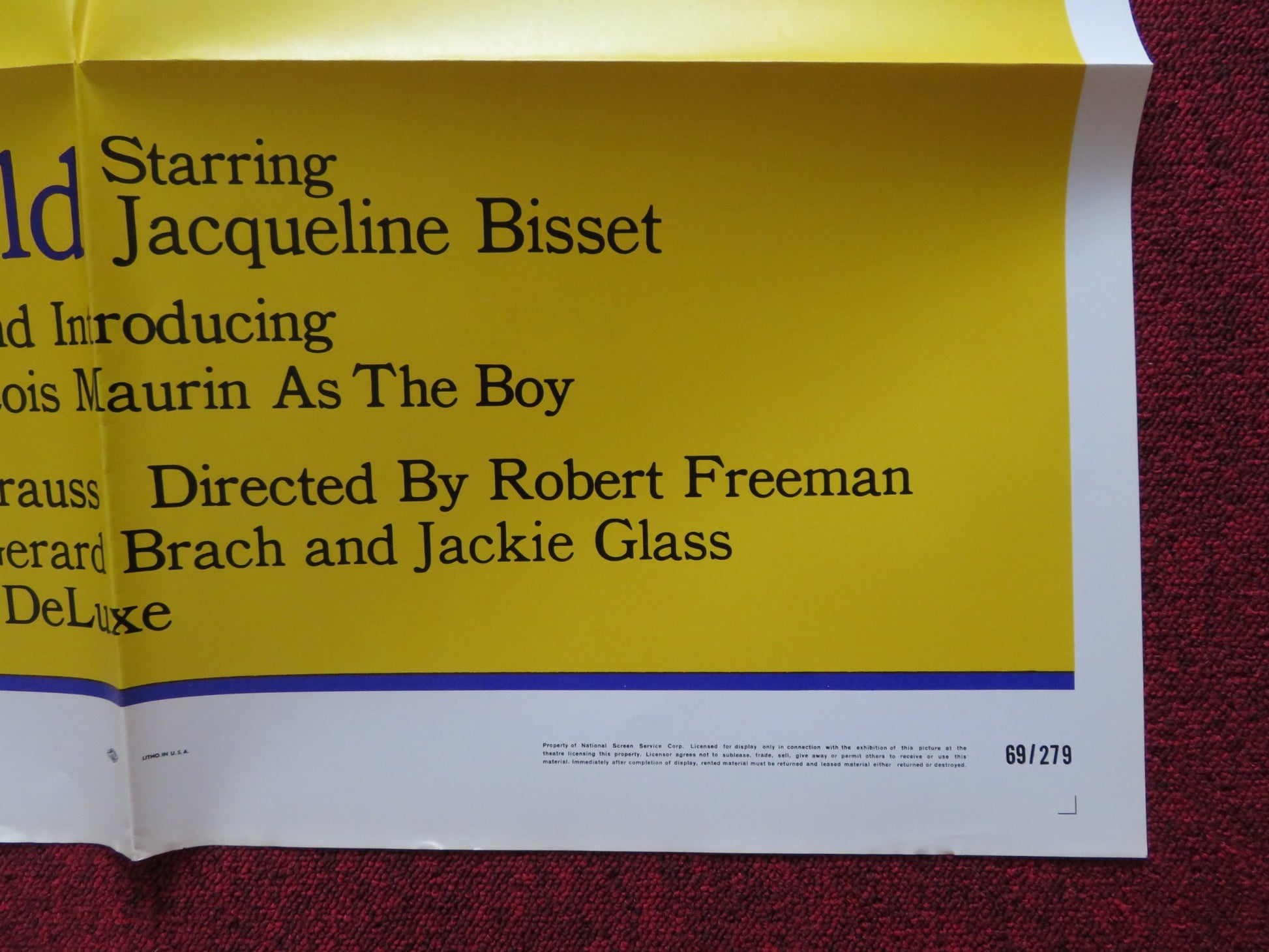 SECRET WORLD FOLDED US ONE SHEET POSTER JACQUELINE BISSET J-F. MAURIN 1969 - Rendezvous Cinema