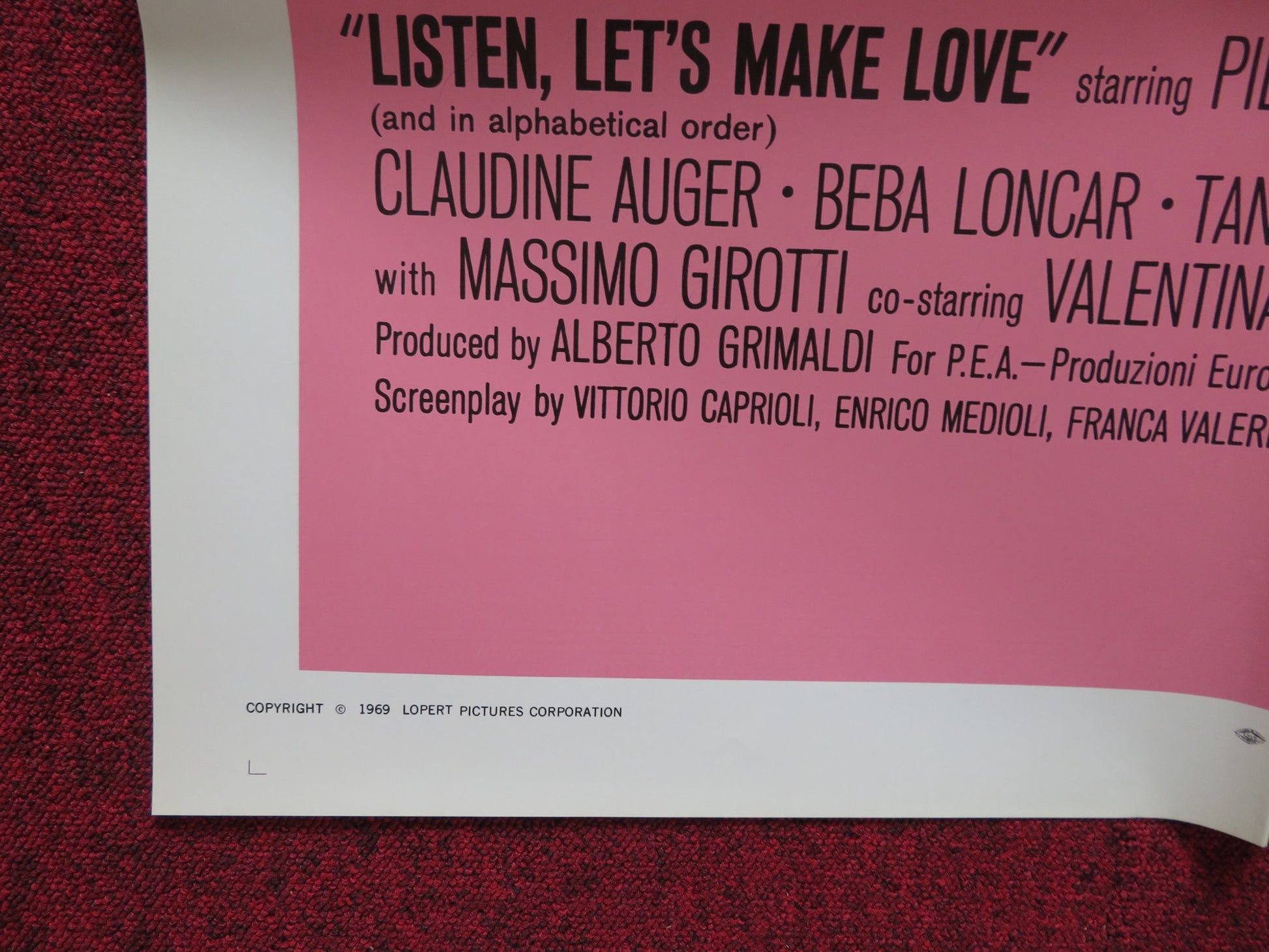 LISTEN LET'S MAKE LOVE FOLDED US ONE SHEET POSTER PIERRE CLEMENTI B. LONCAR 1969 - Rendezvous Cinema