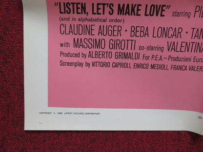 LISTEN LET'S MAKE LOVE FOLDED US ONE SHEET POSTER PIERRE CLEMENTI B. LONCAR 1969 - Rendezvous Cinema