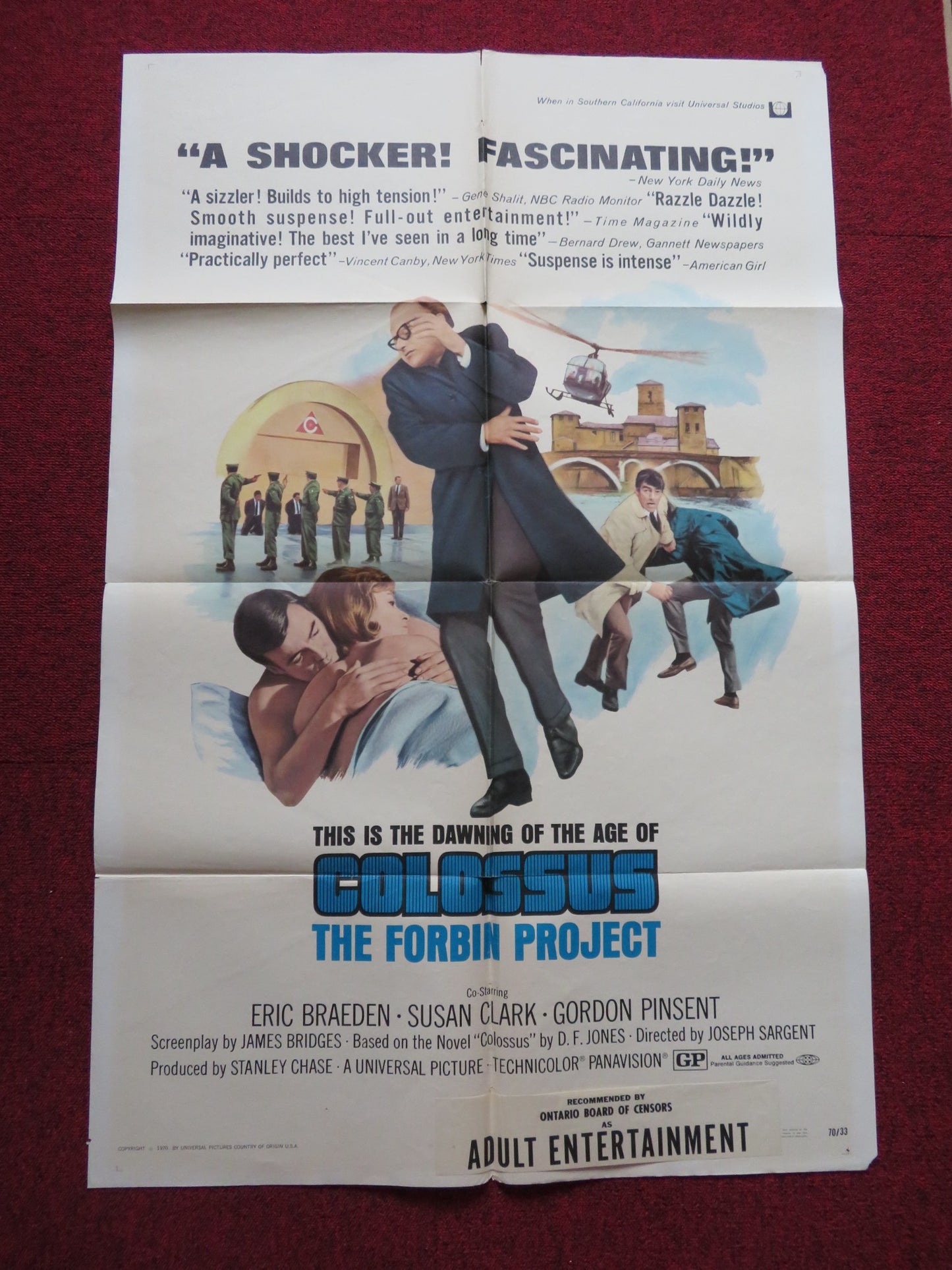 COLOSSUS: THE FORBIN PROJECT FOLDED US ONE SHEET POSTER ERIC BRAEDEN 1970 - Rendezvous Cinema