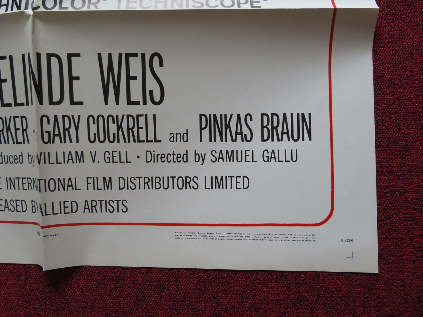 THE MAN OUTSIDE FOLDED US ONE SHEET POSTER VAN HEFLIN PETER VAUGHAN 1968 - Rendezvous Cinema