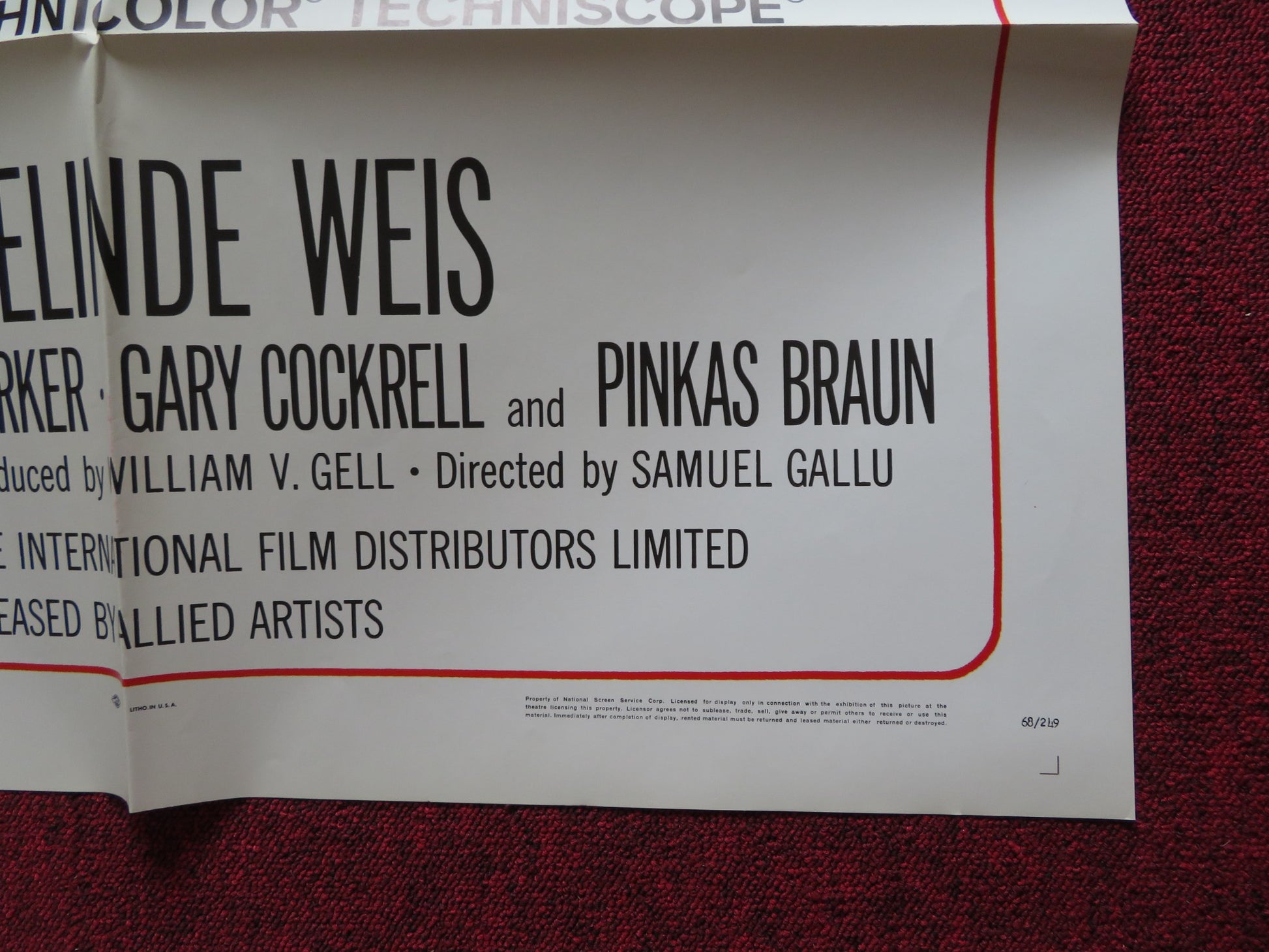 THE MAN OUTSIDE FOLDED US ONE SHEET POSTER VAN HEFLIN PETER VAUGHAN 1968 - Rendezvous Cinema