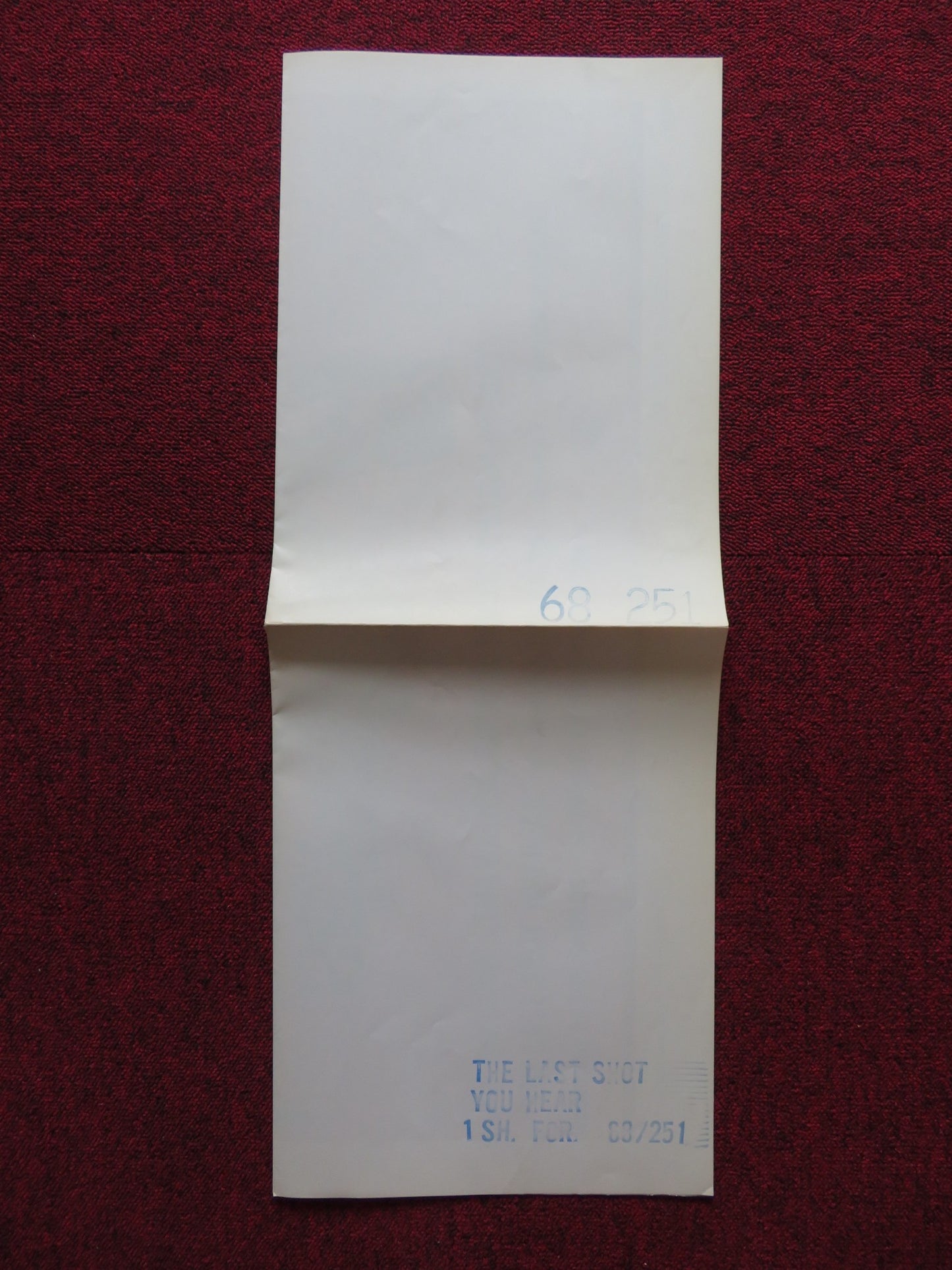 THE LAST SHOT YOU HEAR FOLDED US ONE SHEET POSTER HUGH MARLOWE ZENA WALKER 1968 - Rendezvous Cinema