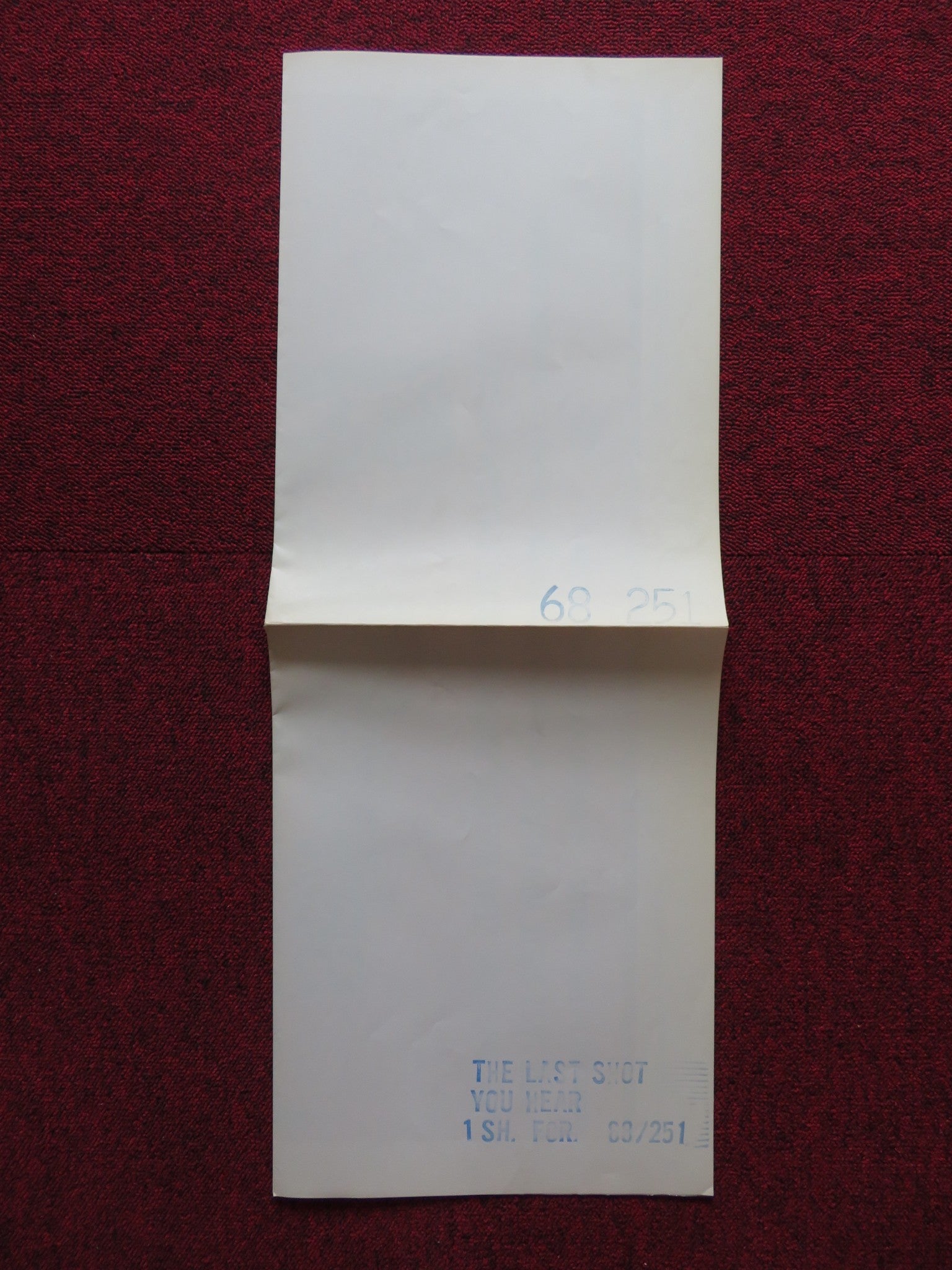 THE LAST SHOT YOU HEAR FOLDED US ONE SHEET POSTER HUGH MARLOWE ZENA WALKER 1968 - Rendezvous Cinema