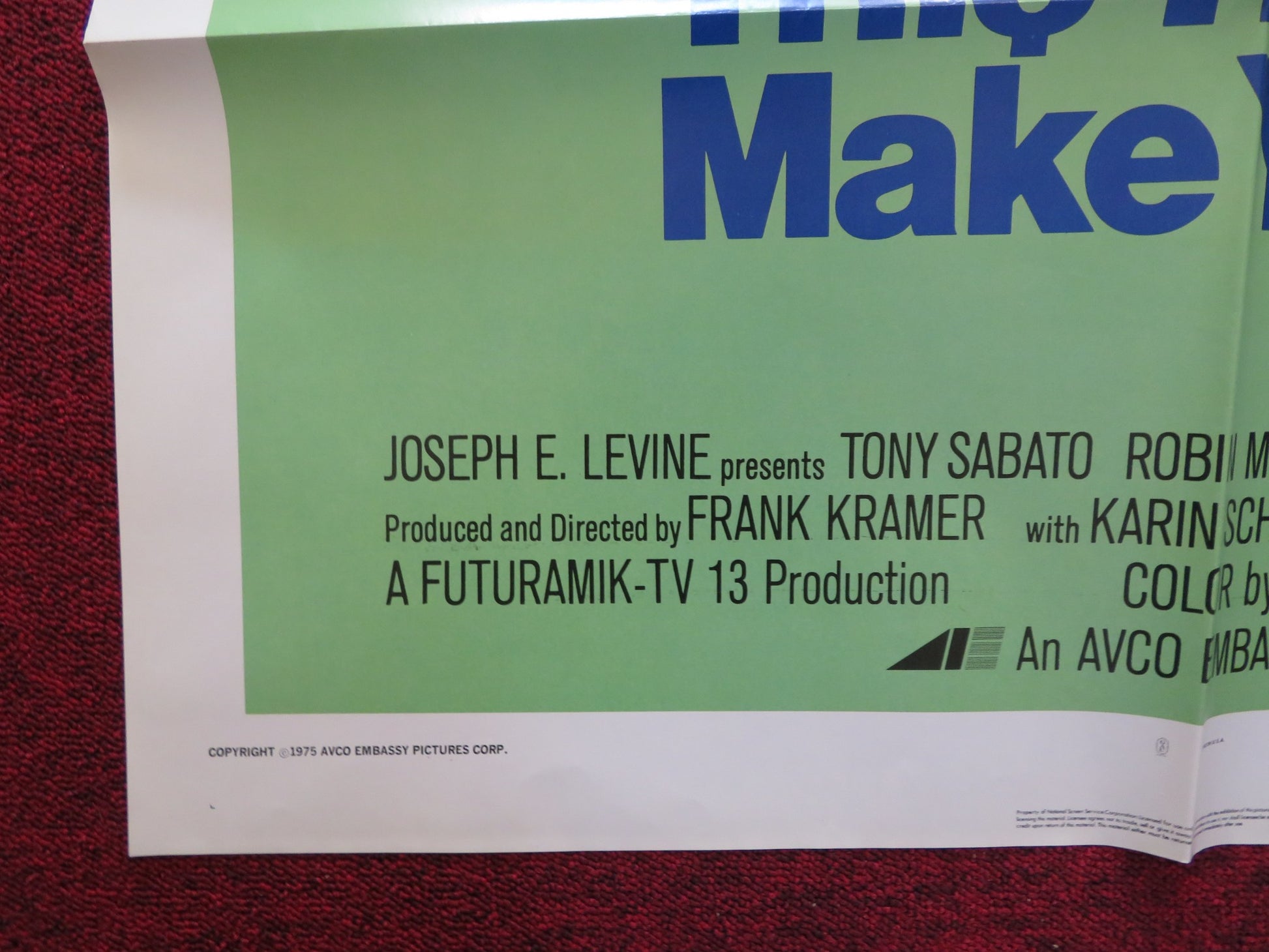 THIS TIME I'LL MAKE YOU RICH FOLDED US ONE SHEET POSTER TONY SABATO 1975 - Rendezvous Cinema