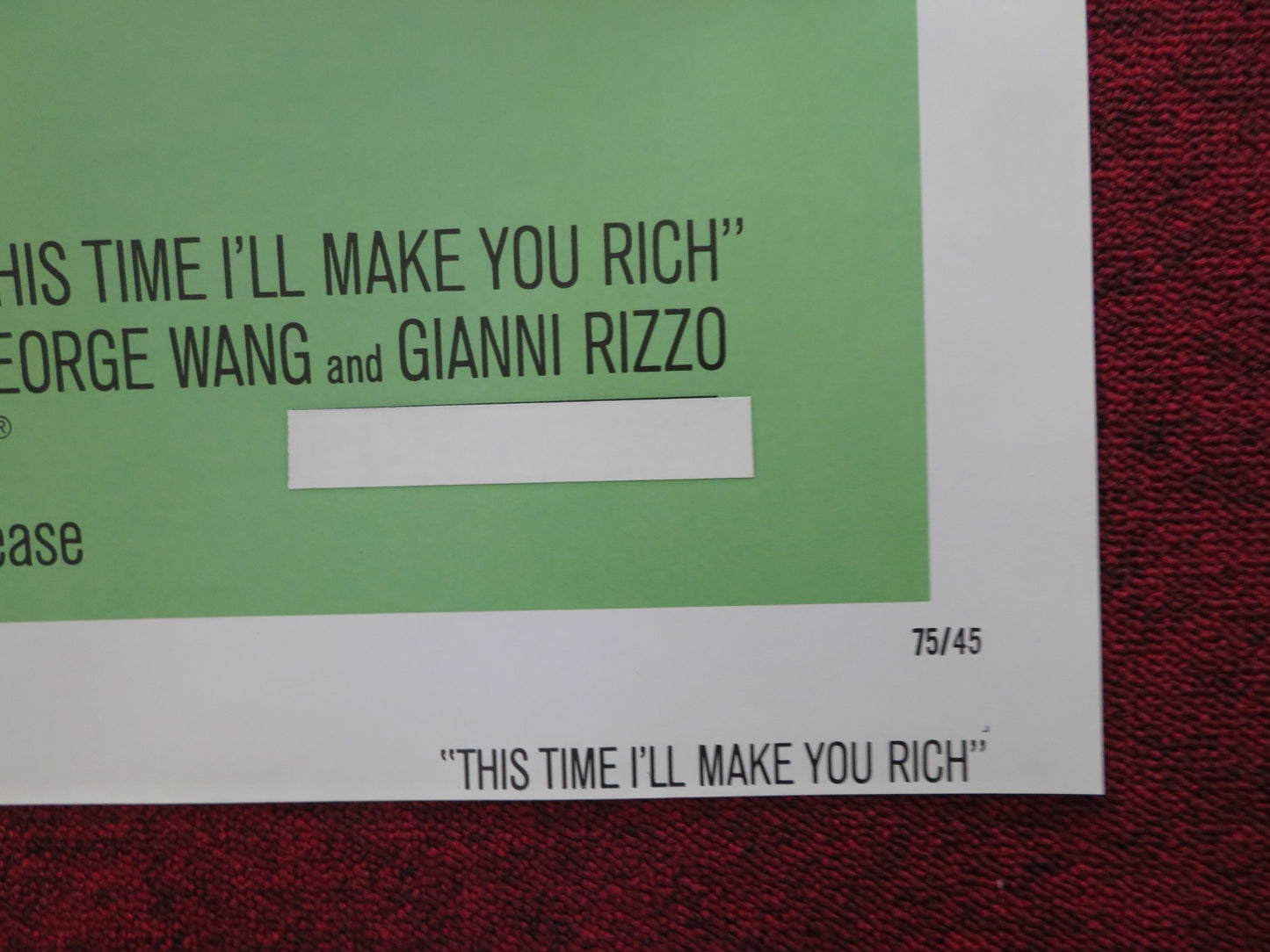 THIS TIME I'LL MAKE YOU RICH FOLDED US ONE SHEET POSTER TONY SABATO 1975 - Rendezvous Cinema