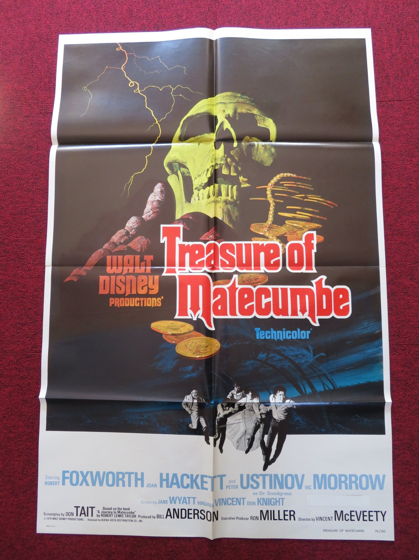 TREASURE OF MATECUMBE FOLDED US ONE SHEET POSTER ROBERT FOXWORTH 1976 - Rendezvous Cinema