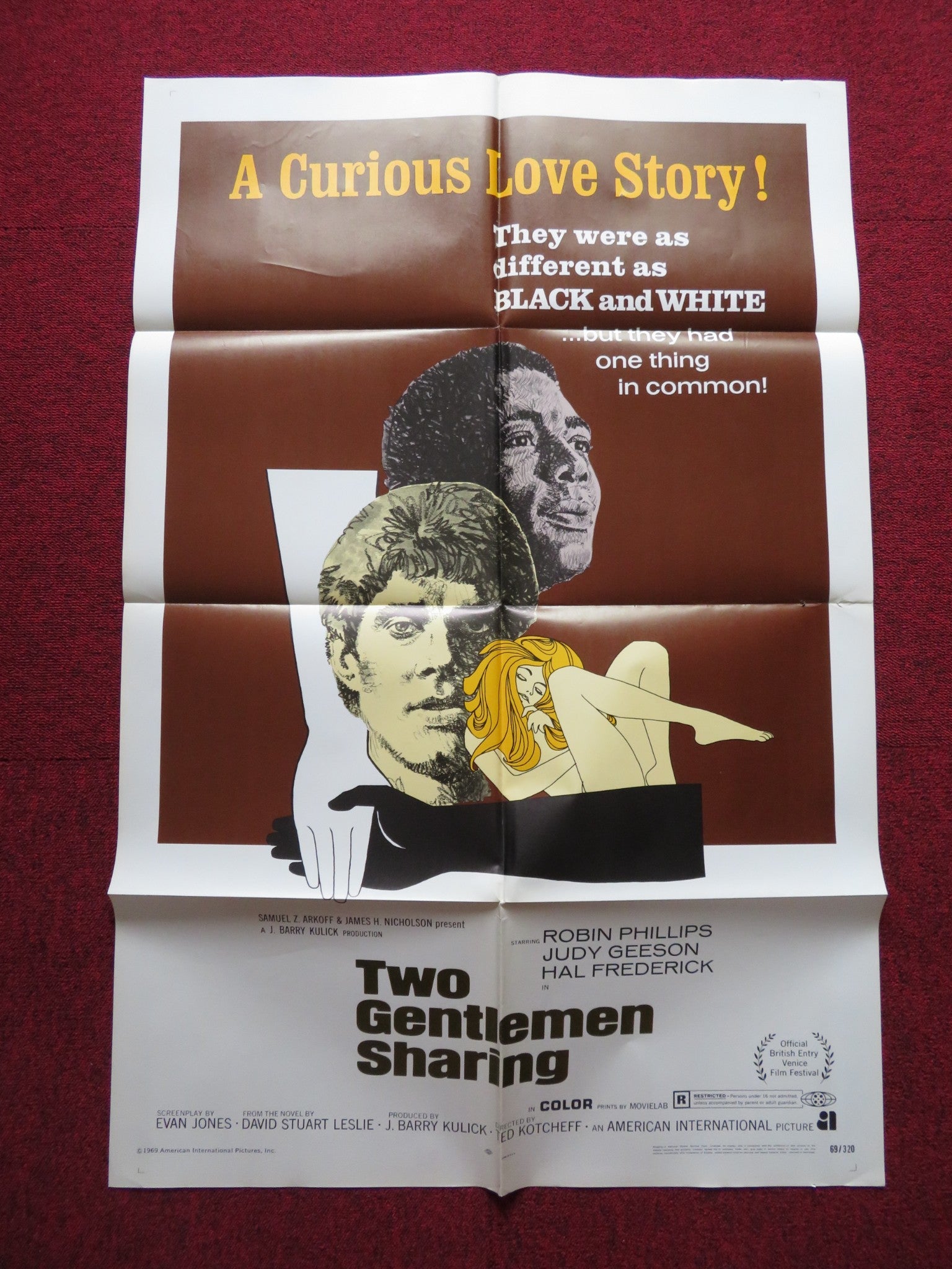 TWO GENTLEMEN SHARING FOLDED US ONE SHEET POSTER ROBIN PHILLIPS JUDY GEESON 1969 - Rendezvous Cinema