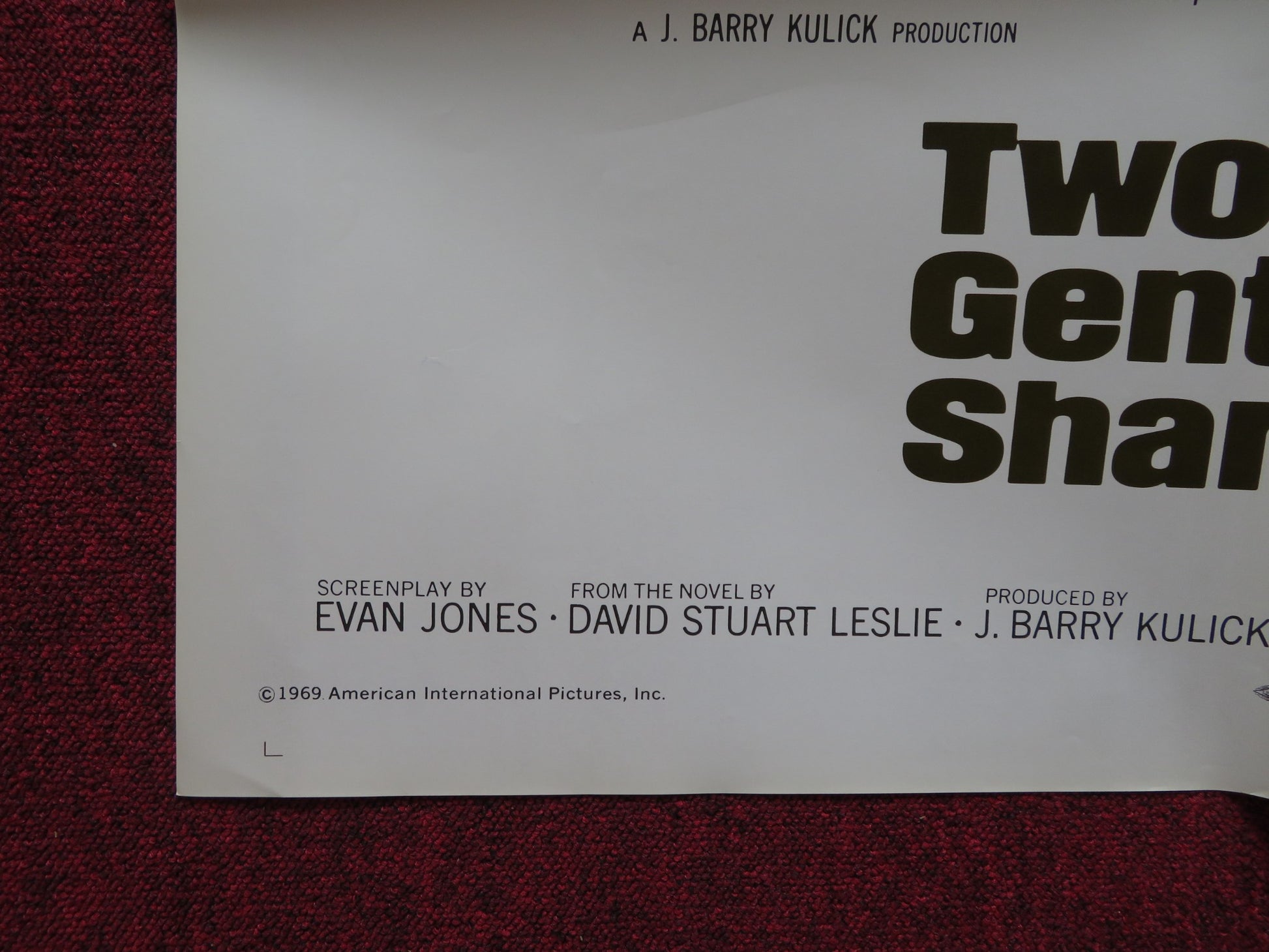TWO GENTLEMEN SHARING FOLDED US ONE SHEET POSTER ROBIN PHILLIPS JUDY GEESON 1969 - Rendezvous Cinema