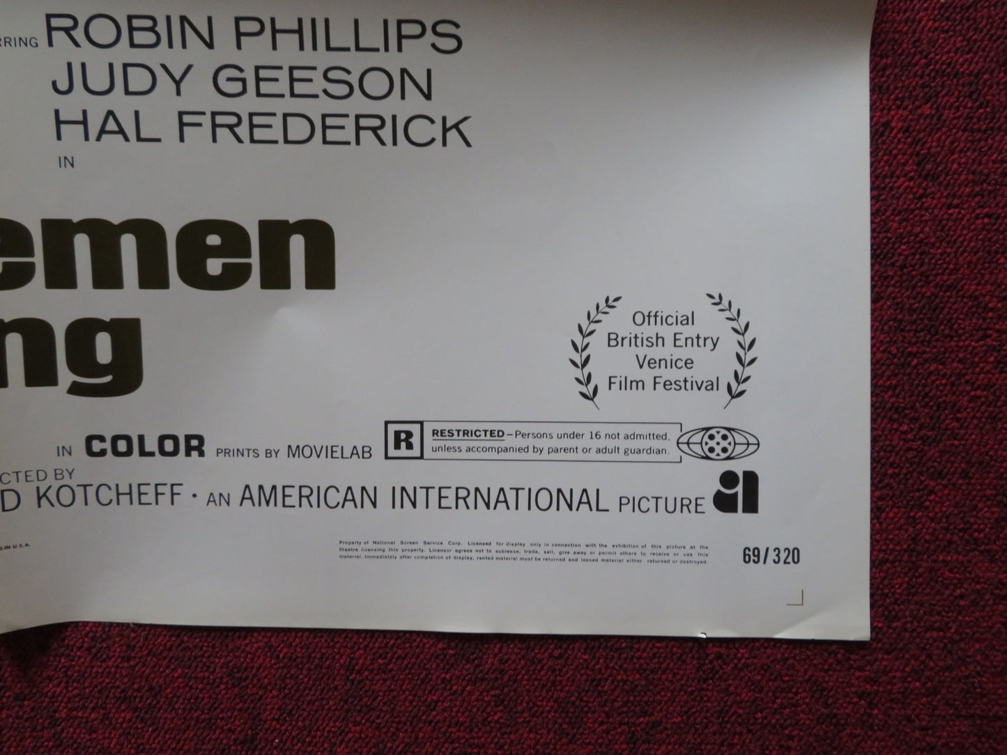 TWO GENTLEMEN SHARING FOLDED US ONE SHEET POSTER ROBIN PHILLIPS JUDY GEESON 1969 - Rendezvous Cinema