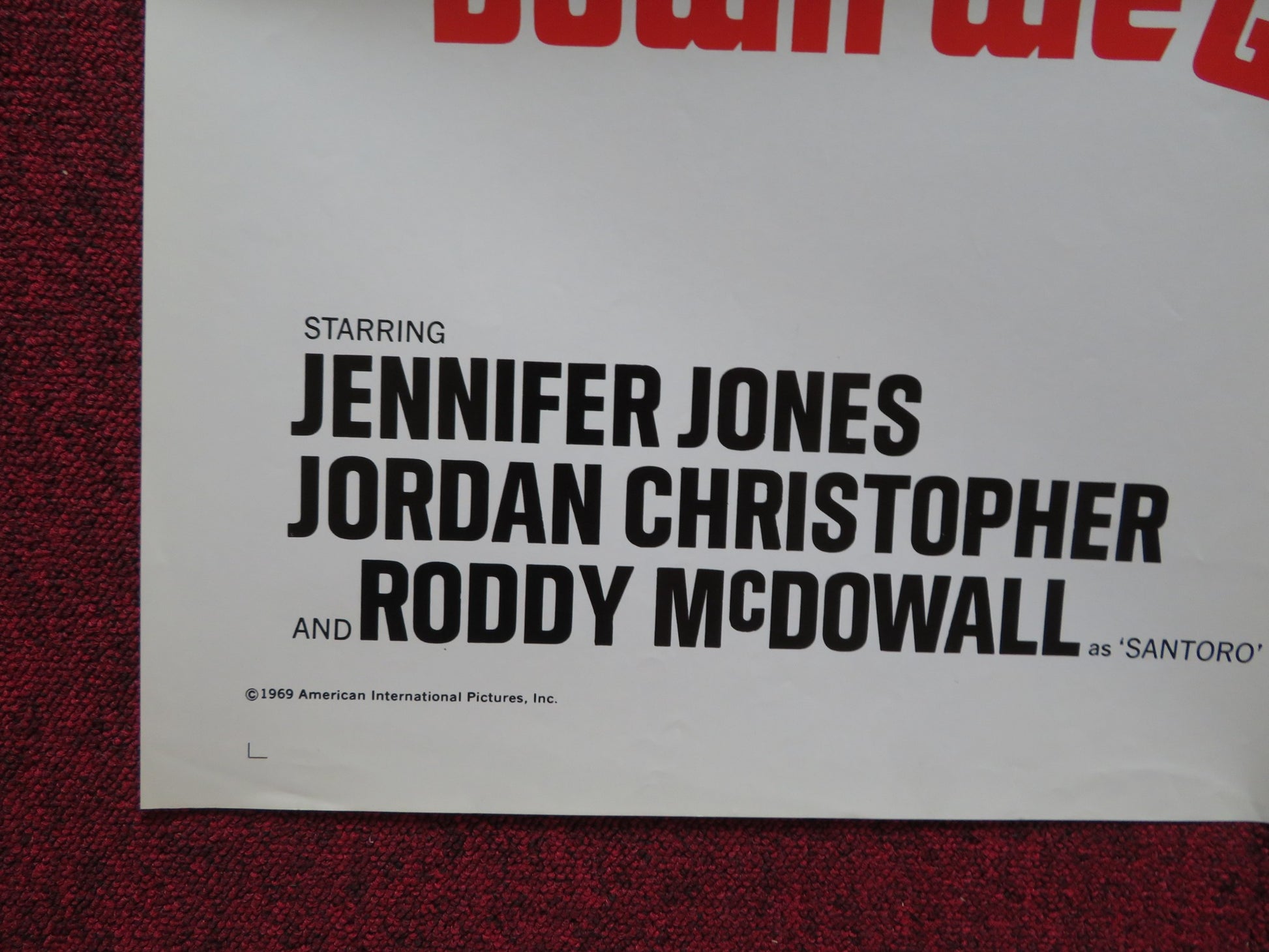 ANGEL, ANGEL DOWN WE GO FOLDED US ONE SHEET POSTER JENNIFER JONES 1969 - Rendezvous Cinema