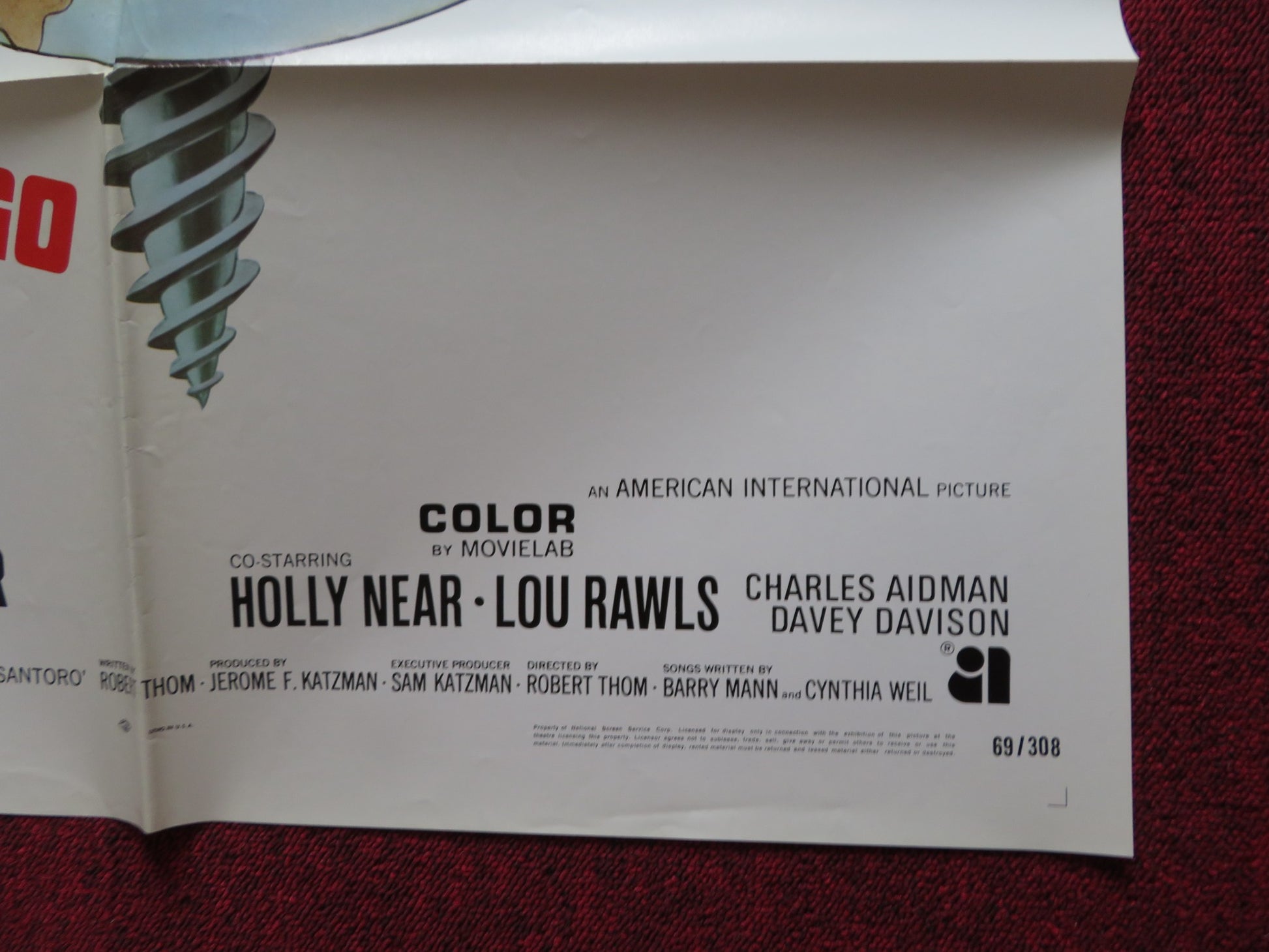 ANGEL, ANGEL DOWN WE GO FOLDED US ONE SHEET POSTER JENNIFER JONES 1969 - Rendezvous Cinema