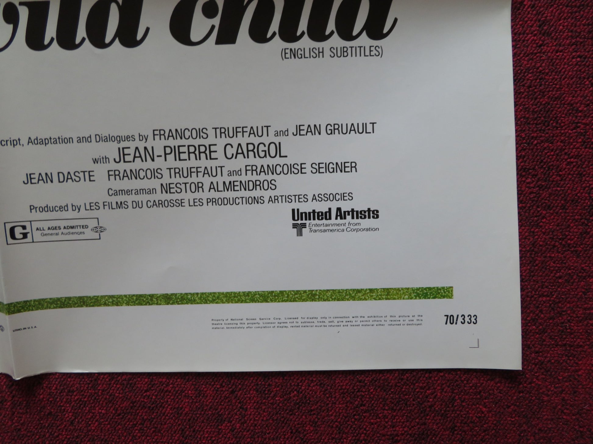 THE WILD CHILD FOLDED US ONE SHEET POSTER JEAN-PIERRE CARGOL 1970 - Rendezvous Cinema