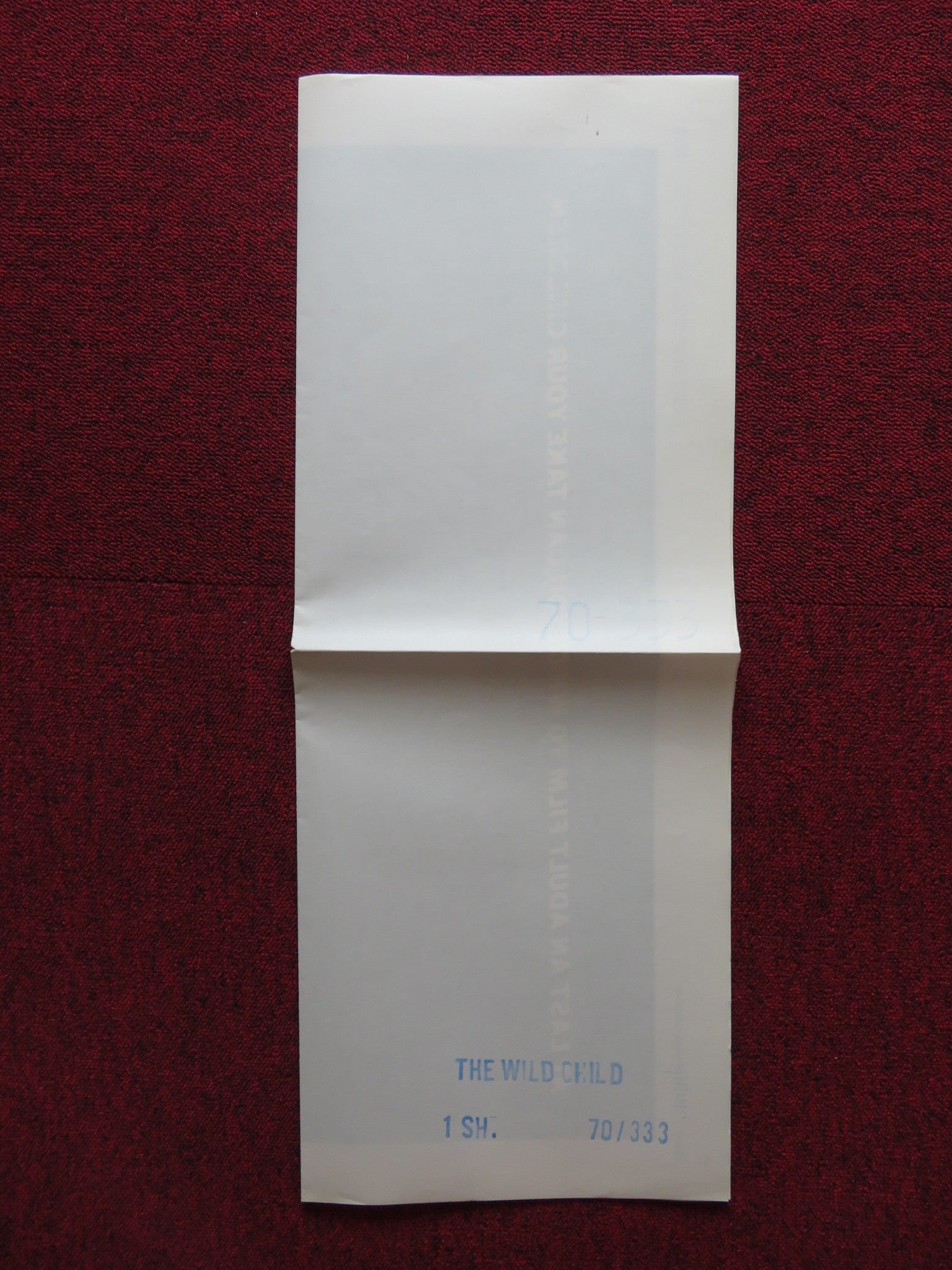 THE WILD CHILD FOLDED US ONE SHEET POSTER JEAN-PIERRE CARGOL 1970 - Rendezvous Cinema