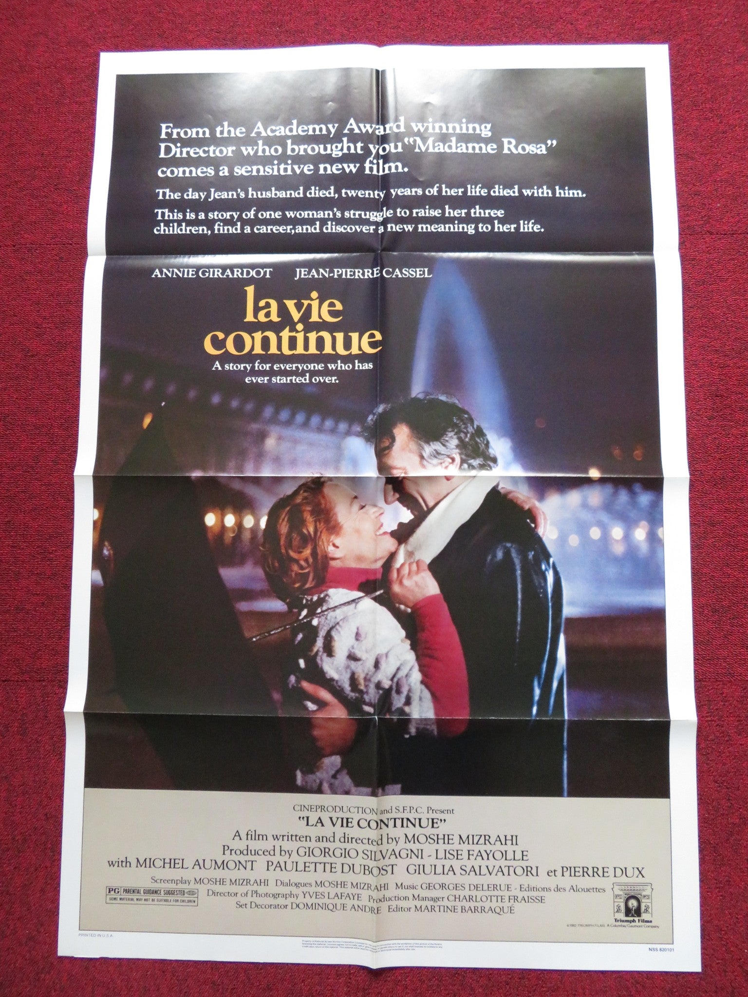 LA VIE CONTINUE FOLDED US ONE SHEET POSTER ANNIE GIRARDOT JEAN-PIERRE CASSEL '82 - Rendezvous Cinema